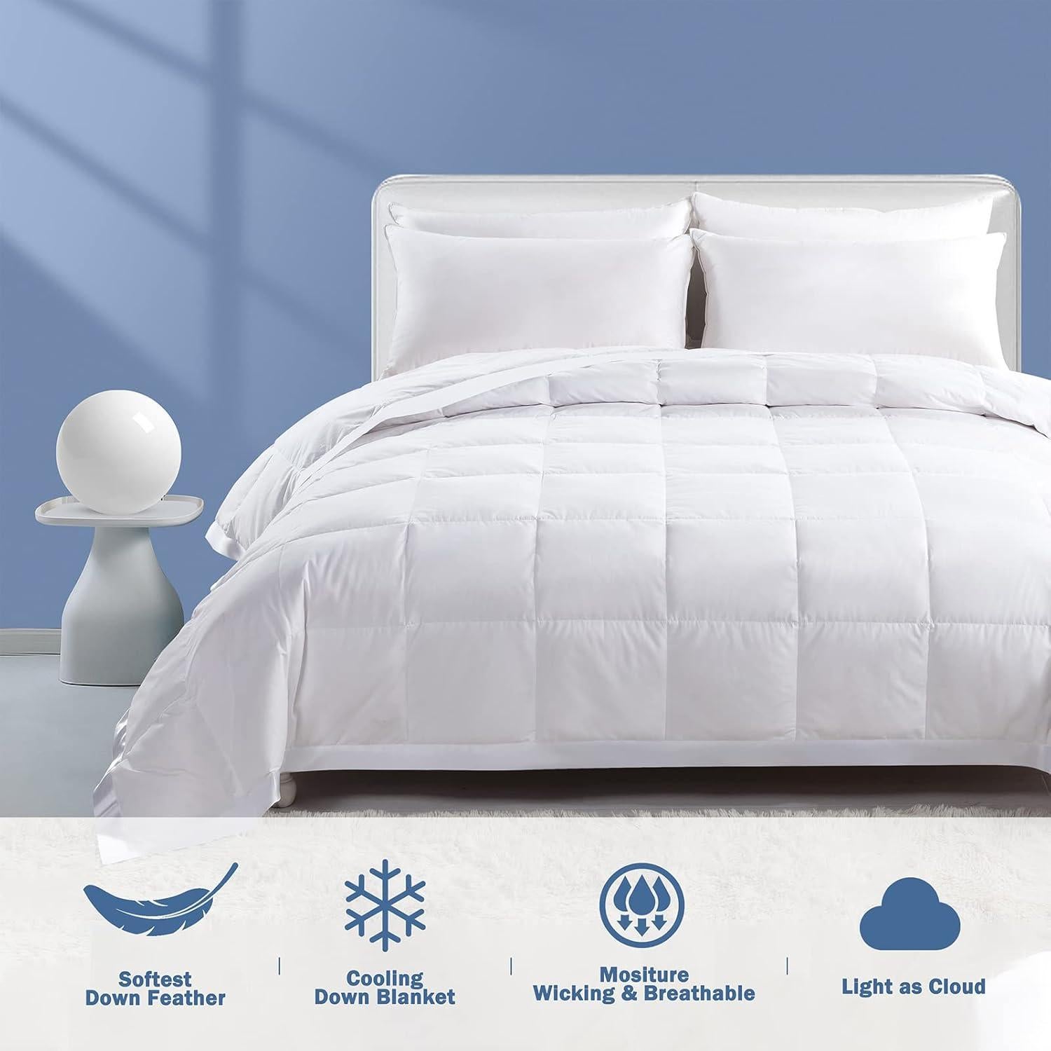 Manta de Plumas y Plumón Dafinner King Ultra Ligera 106x90cm