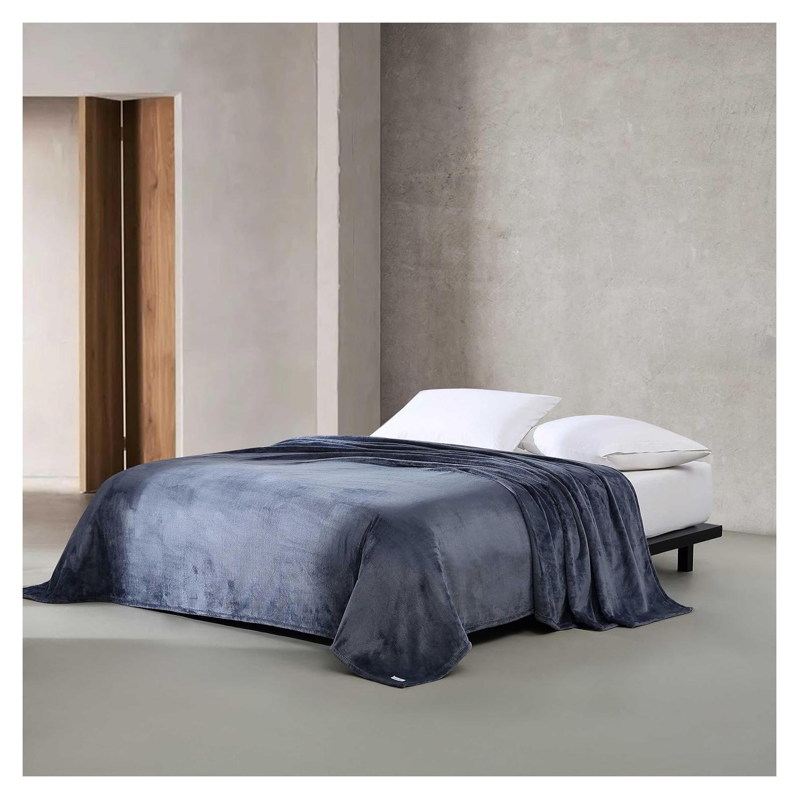 Manta Queen Calvin Klein Core de Felpa 100% Poliester Azul