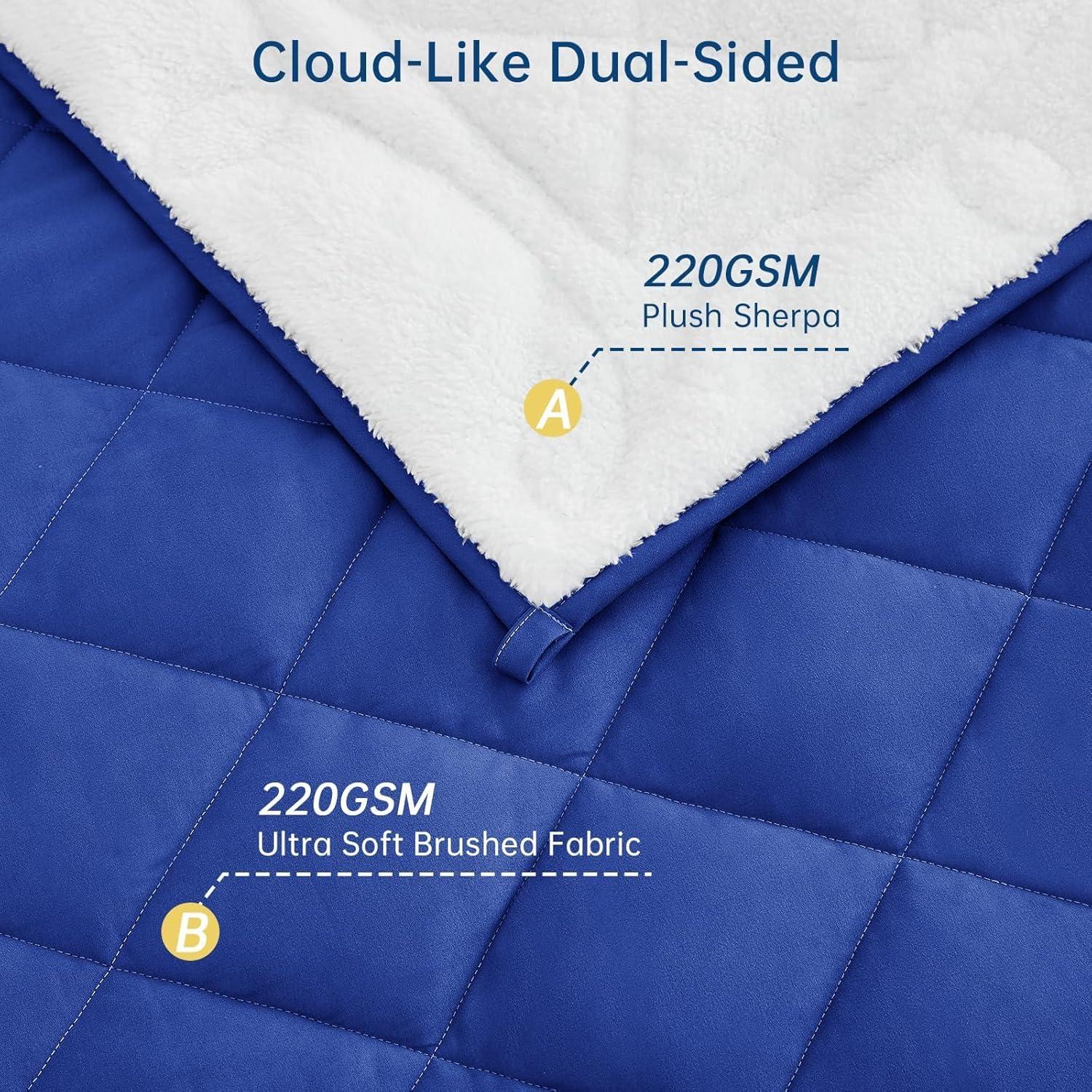 Manta Pesada Reversible OMYSTYLE Sherpa 122x183 cm Azul