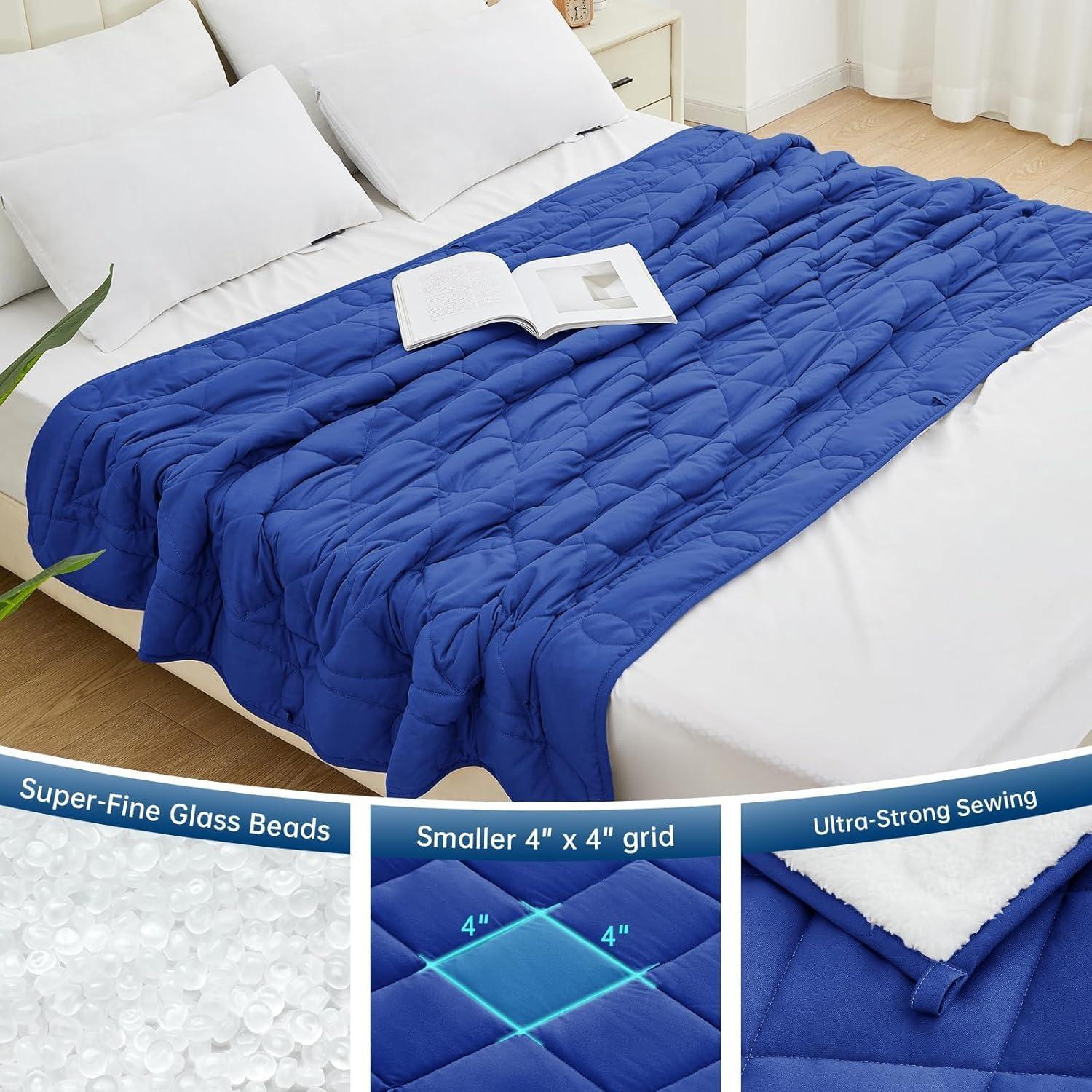 Manta Pesada Reversible OMYSTYLE Sherpa 122x183 cm Azul