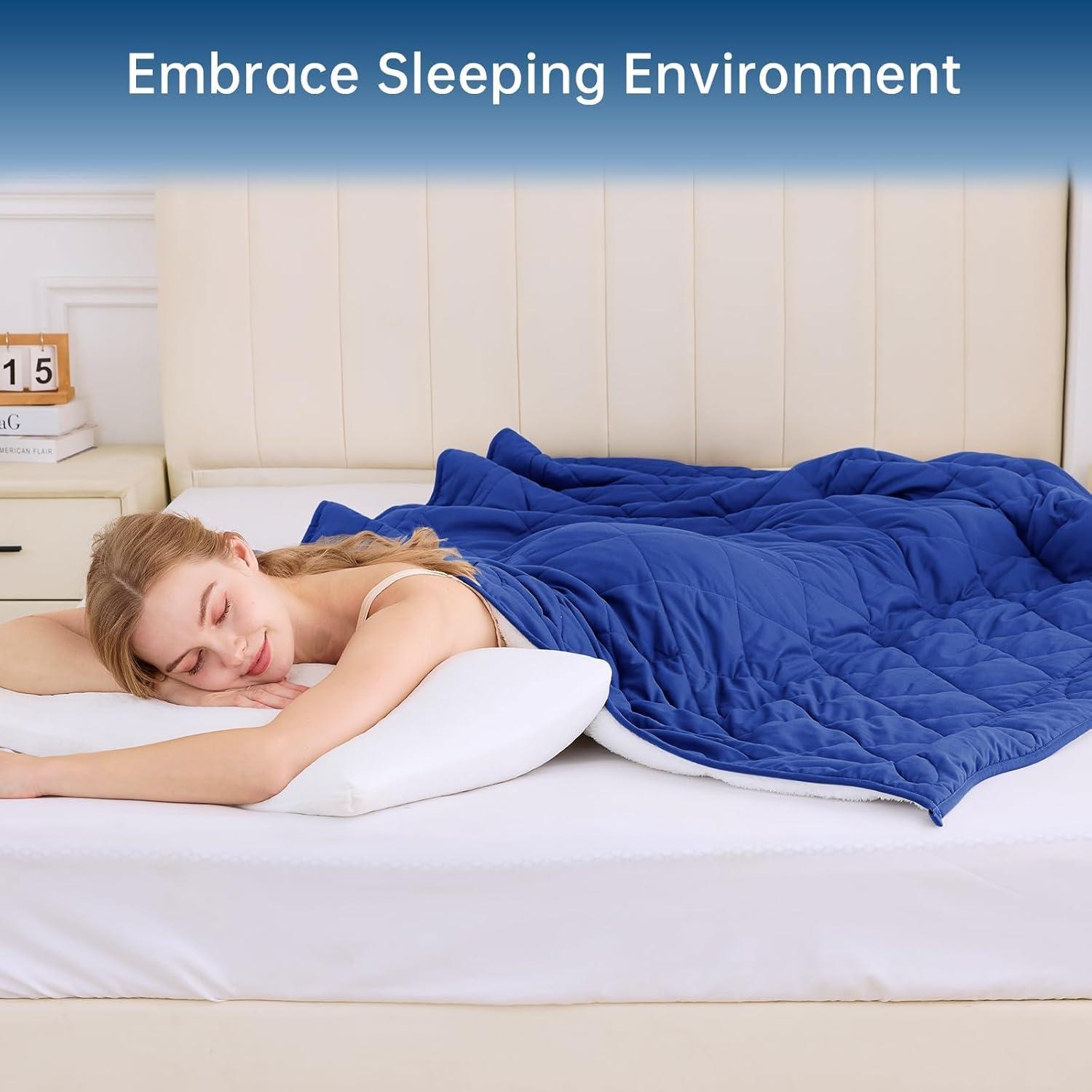 Manta Pesada Reversible OMYSTYLE Sherpa 122x183 cm Azul