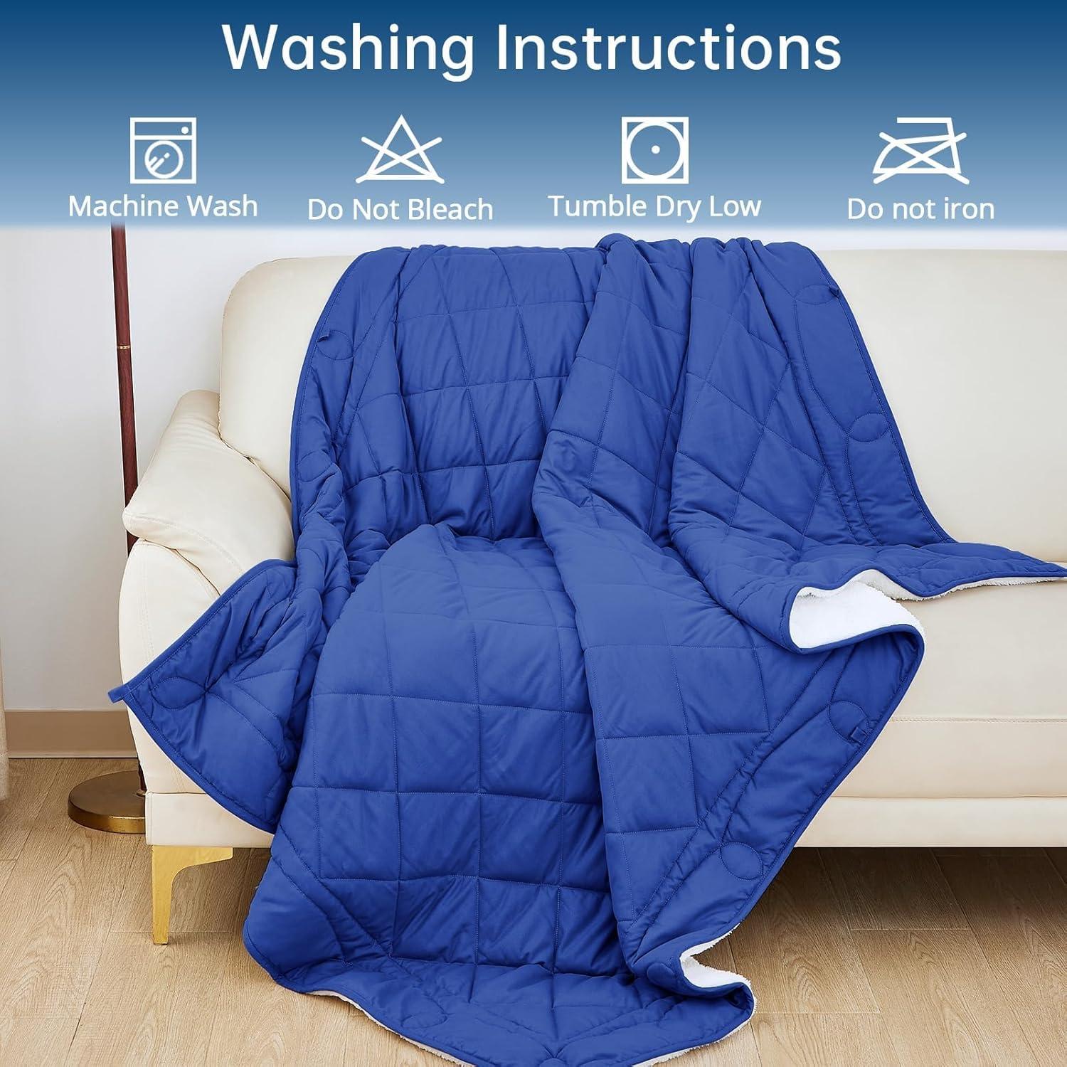 Manta Pesada Reversible OMYSTYLE Sherpa 122x183 cm Azul