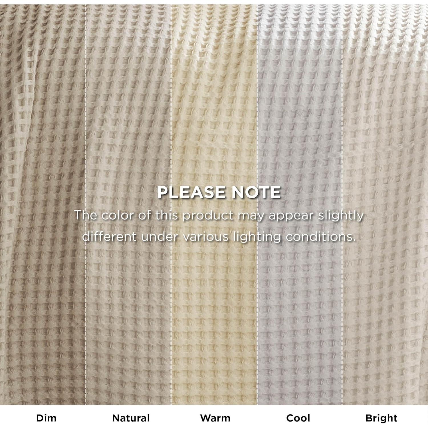 Manta Tejida Waffle Bedsure 100% Algodón Queen Beige 90x90cm