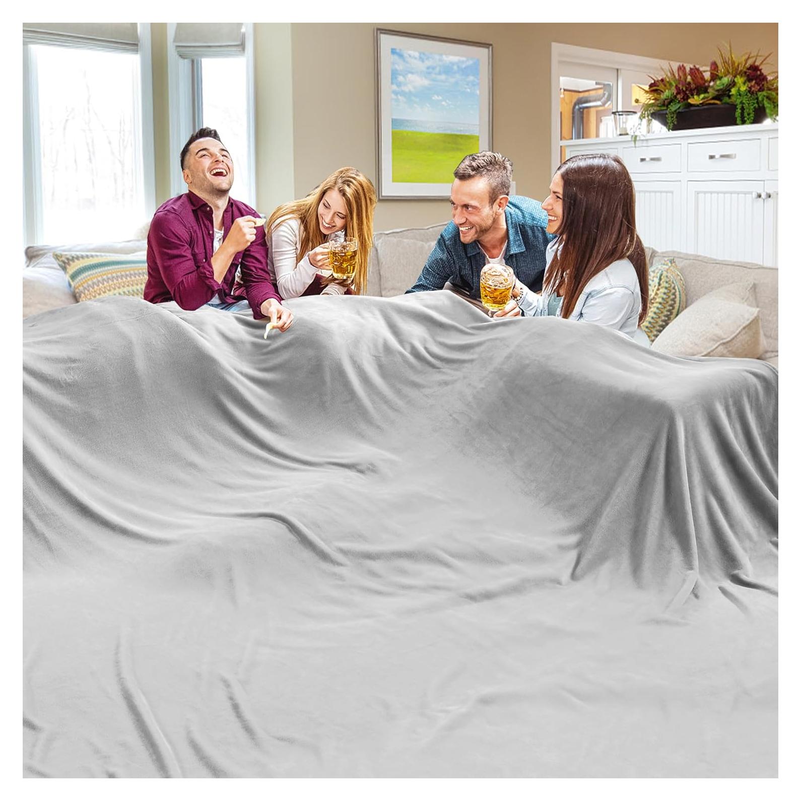 Manta Extra Grande 305x305 cm Edenleaf Gris Claro Suave