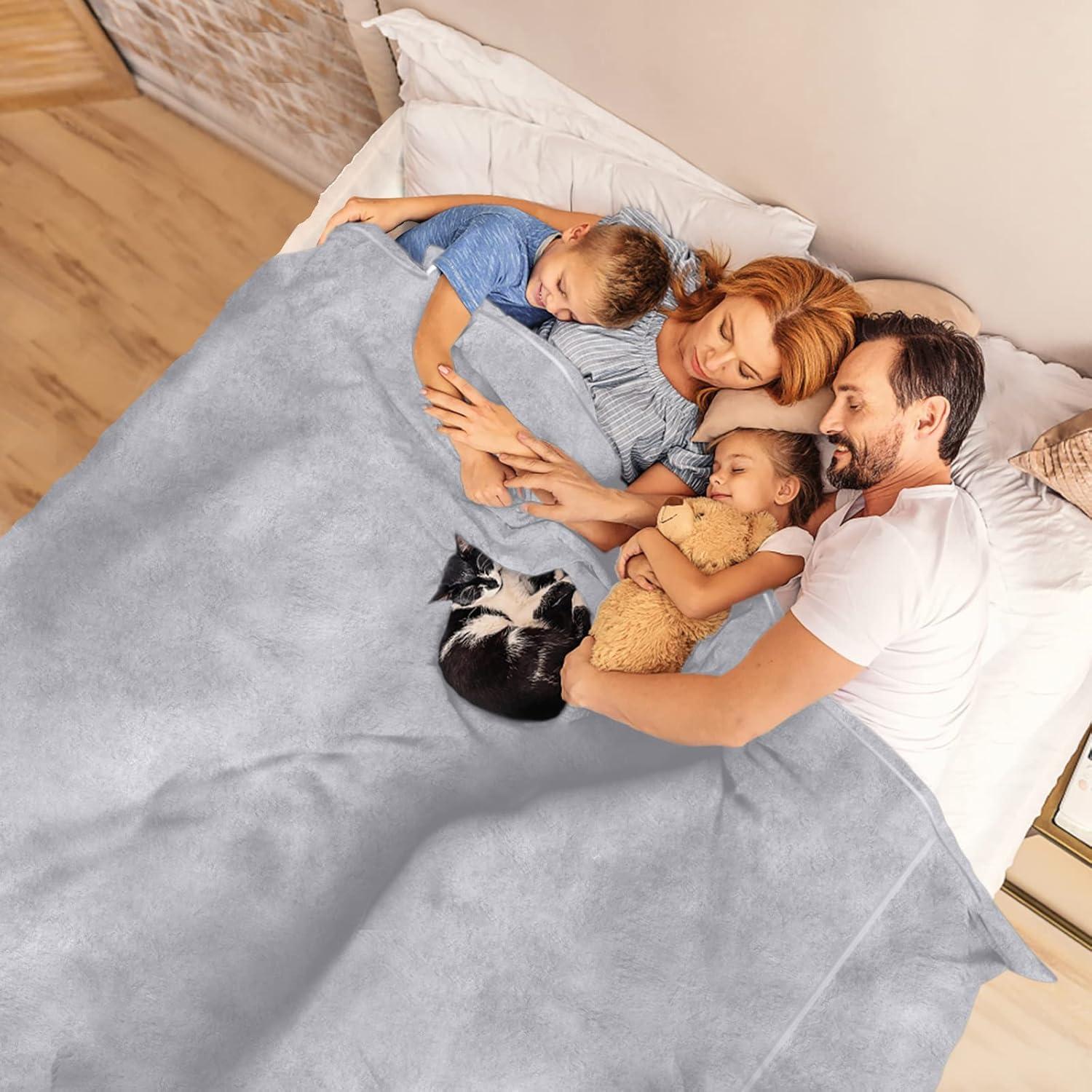 Manta Extra Grande 305x305 cm Edenleaf Gris Claro Suave