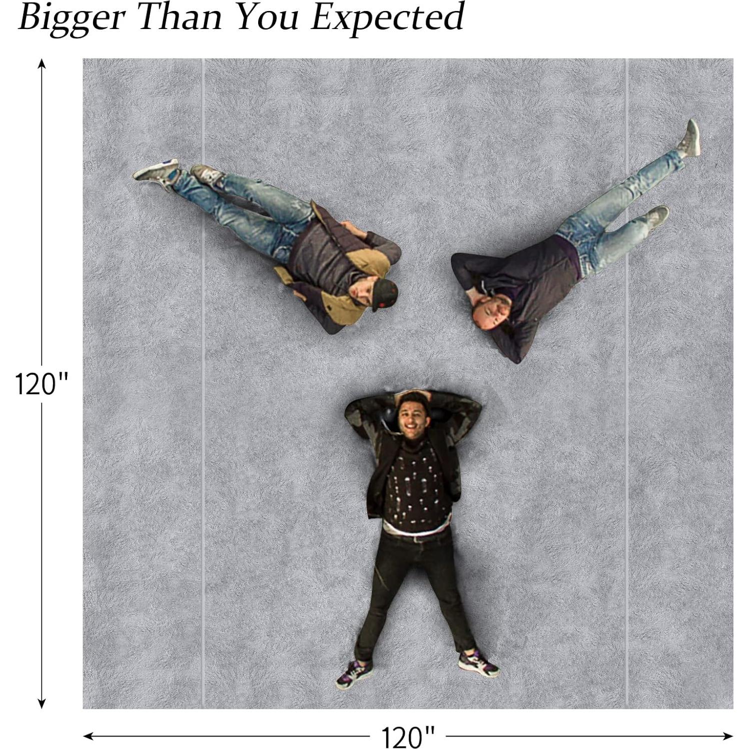 Manta Extra Grande 305x305 cm Edenleaf Gris Claro Suave