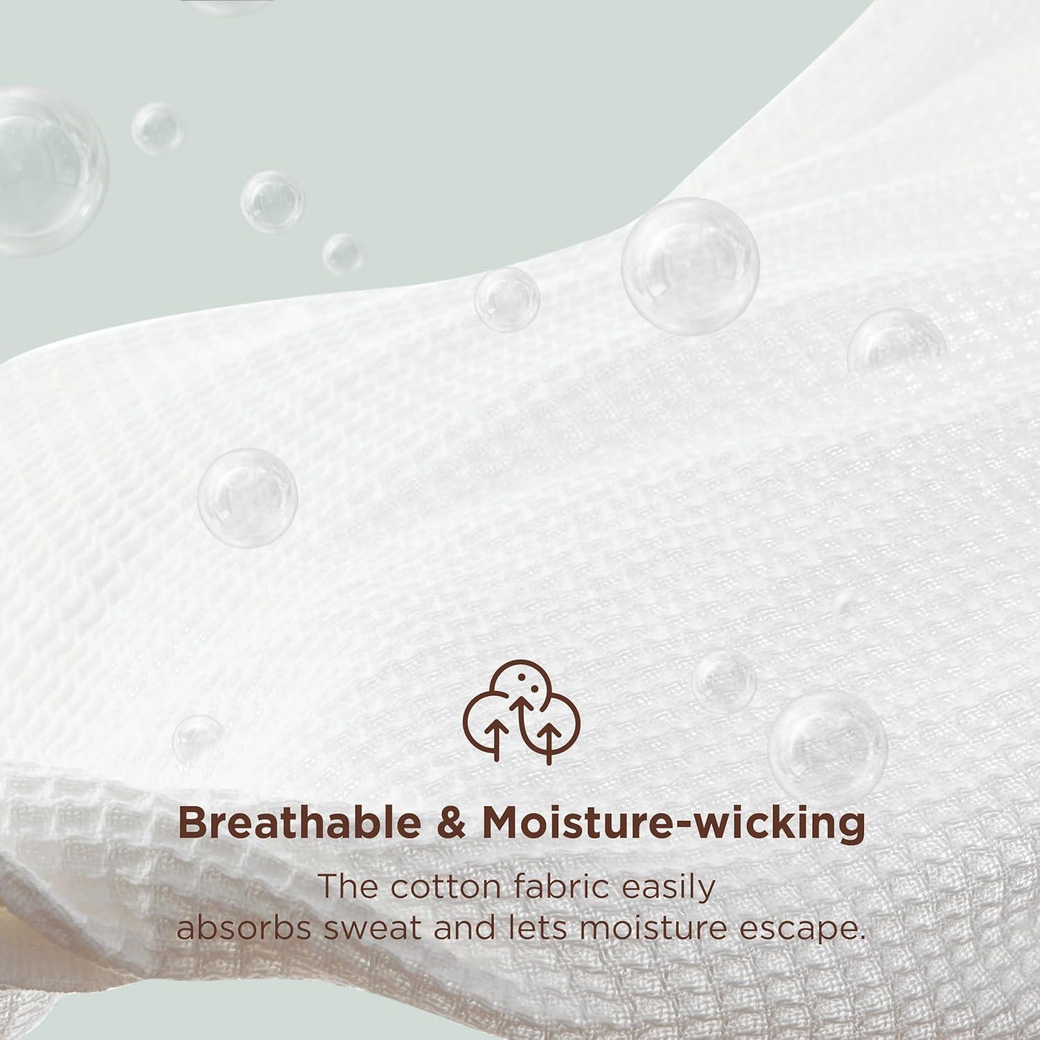 Manta de Algodón 100% Bedsure Queen Blanca Tejido Waffle