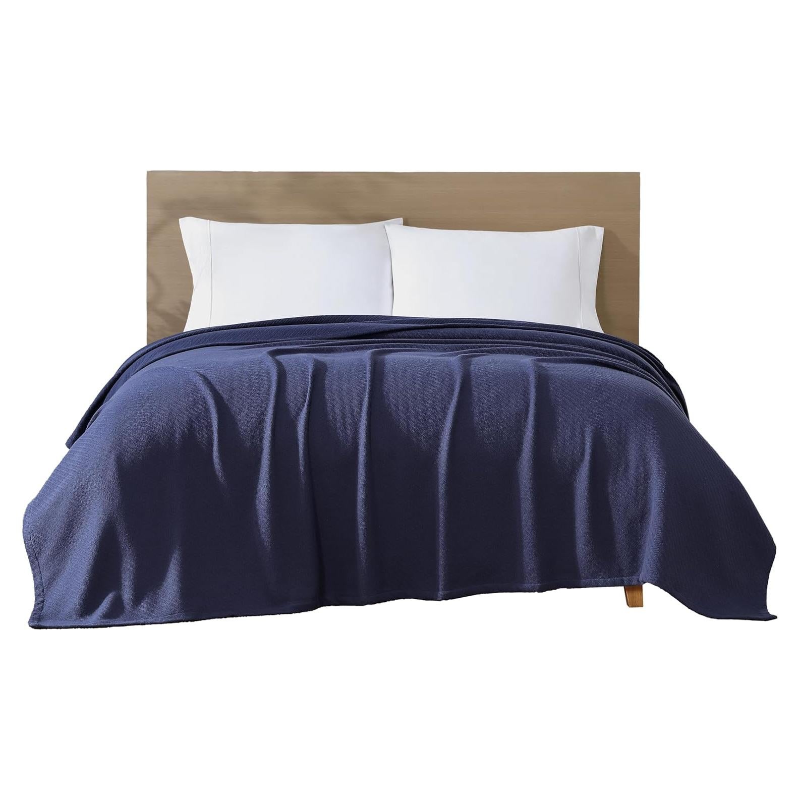 Manta de Peso Medio Beatrice Home Fashions 100% Algodón Orgánico Azul Marino