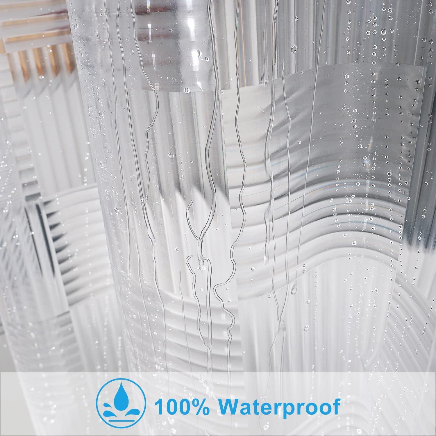 Cortina de Ducha Transparente EurCross 183x183 cm Geométrica