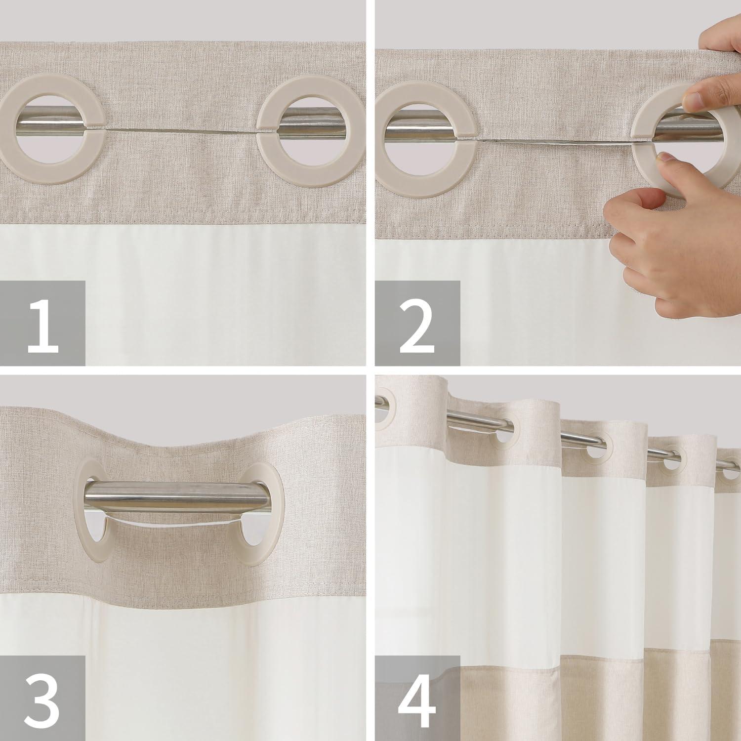 Cortina de Ducha Texturizada Crema Cadaope 71x74cm Impermeable