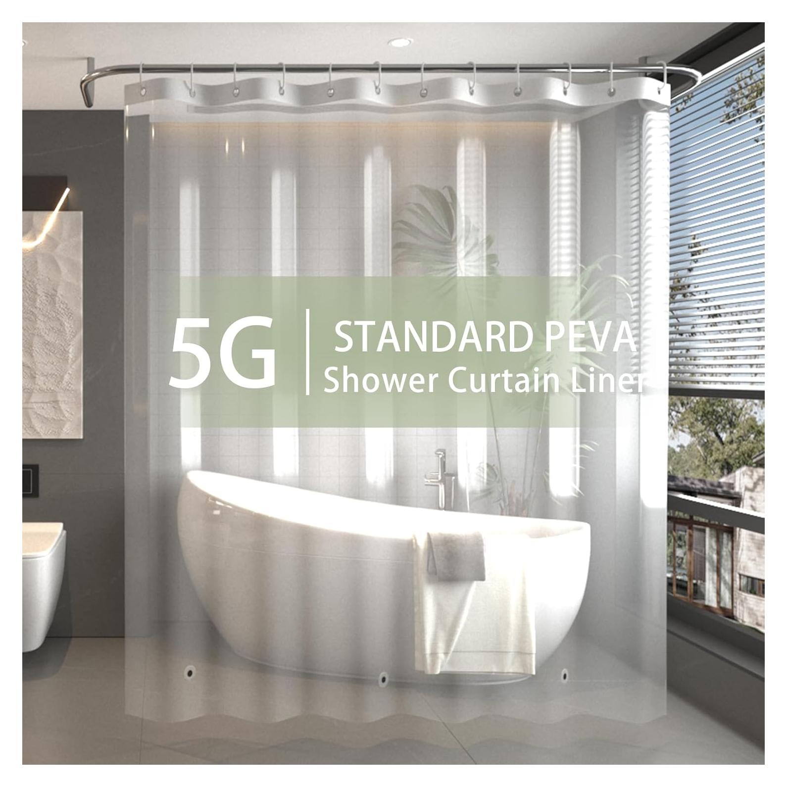 Cortina de Ducha Impermeable Poposa 183x183 cm PEVA Transparente