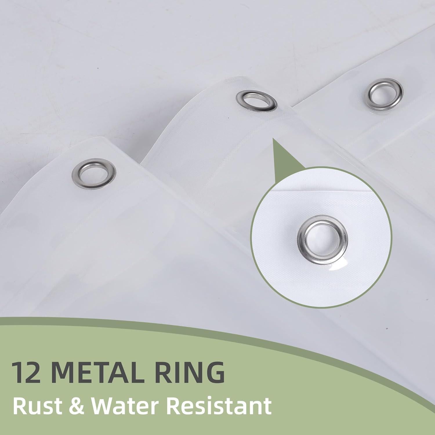 Cortina de Ducha Impermeable Poposa 183x183 cm PEVA Transparente