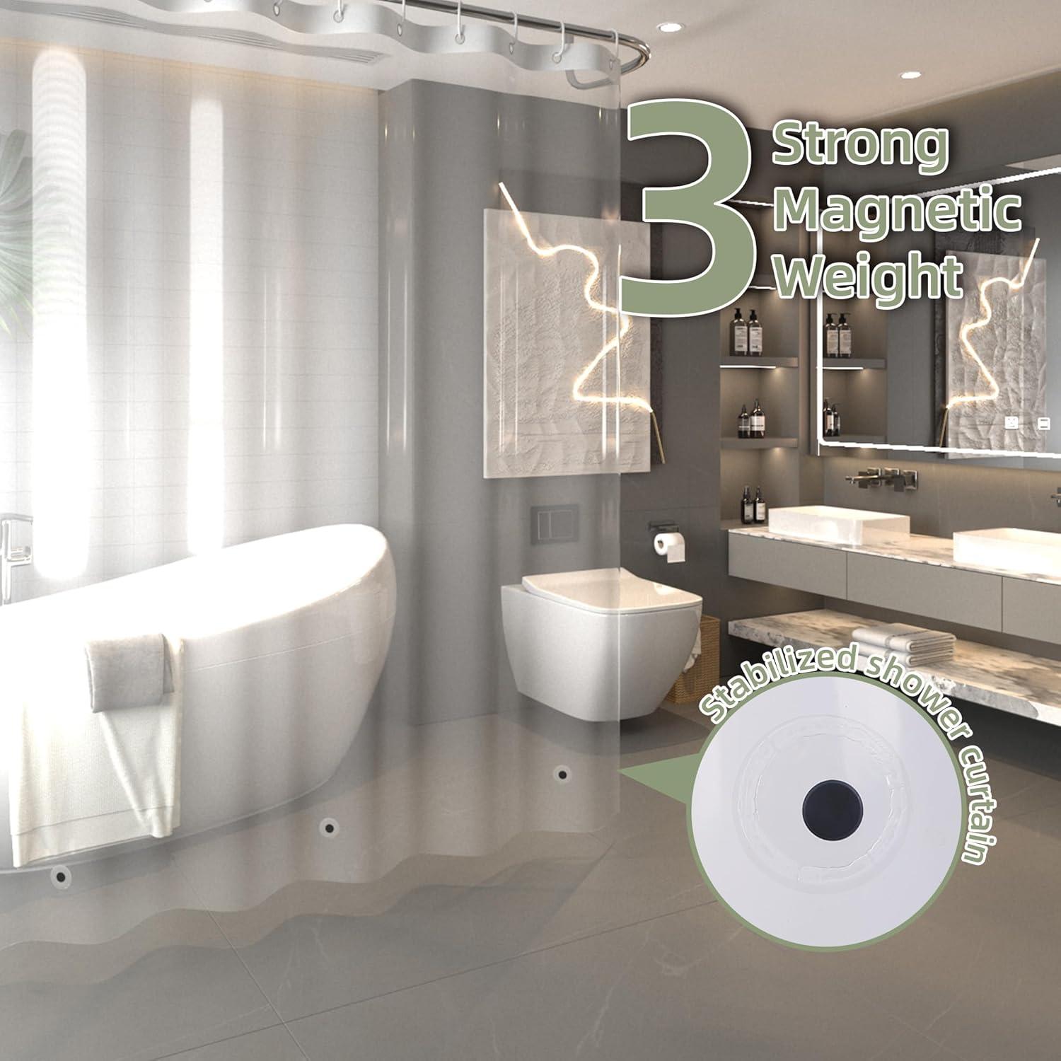 Cortina de Ducha Impermeable Poposa 183x183 cm PEVA Transparente