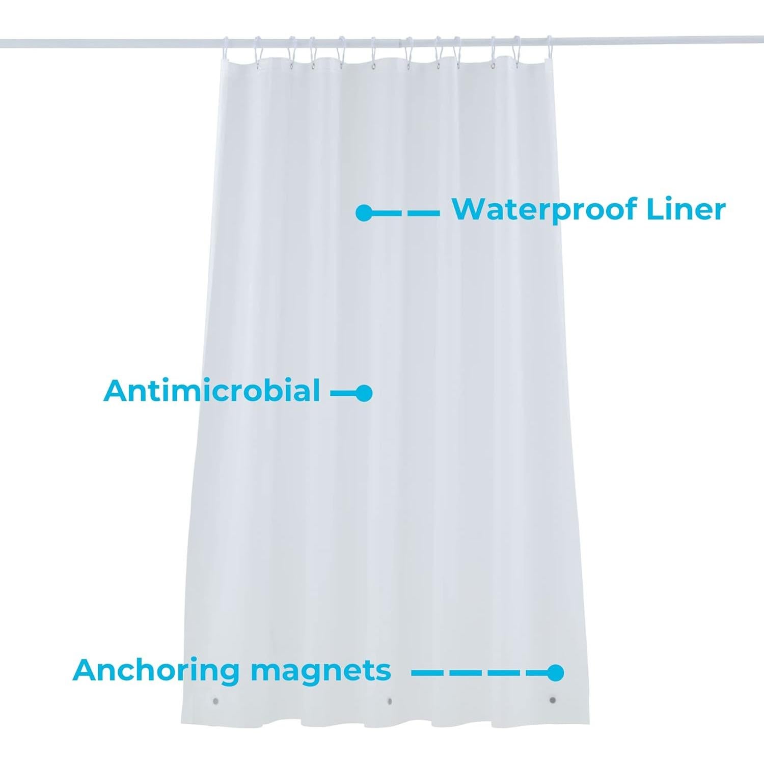 Forro de Ducha Linenspa PEVA Impermeable 182.88 x 182.88 cm