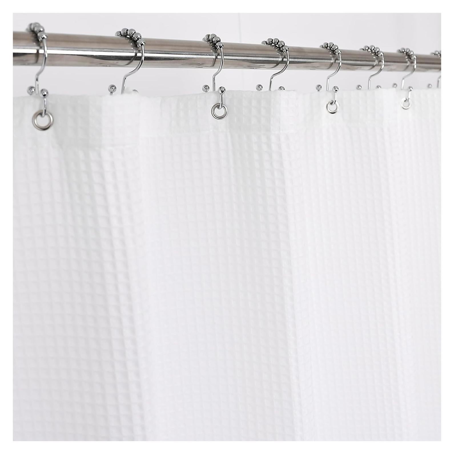 Cortina de Ducha Barossa Design Algodón Waffle Blanca 182.88 cm