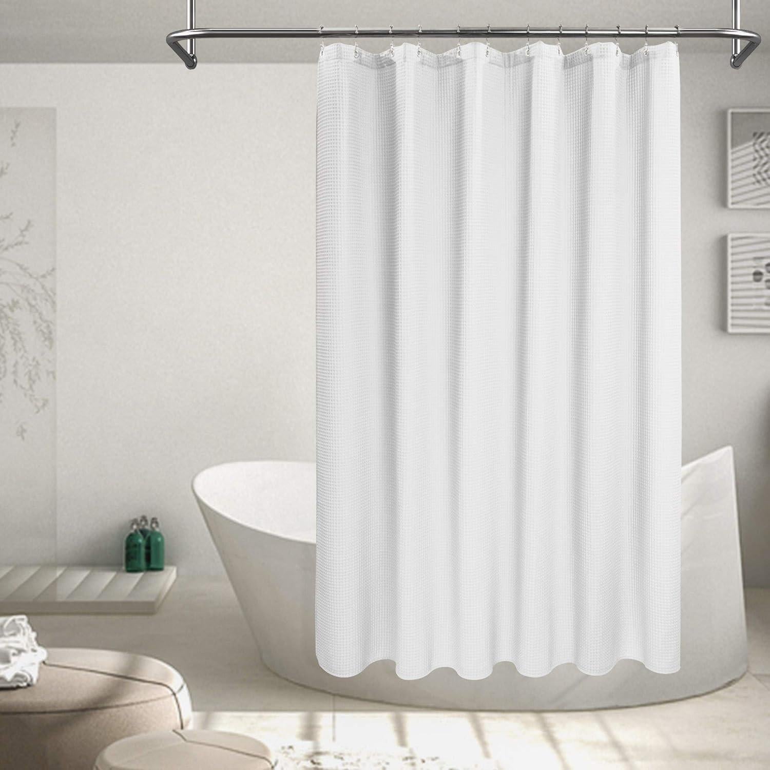 Cortina de Ducha Barossa Design Algodón Waffle Blanca 182.88 cm