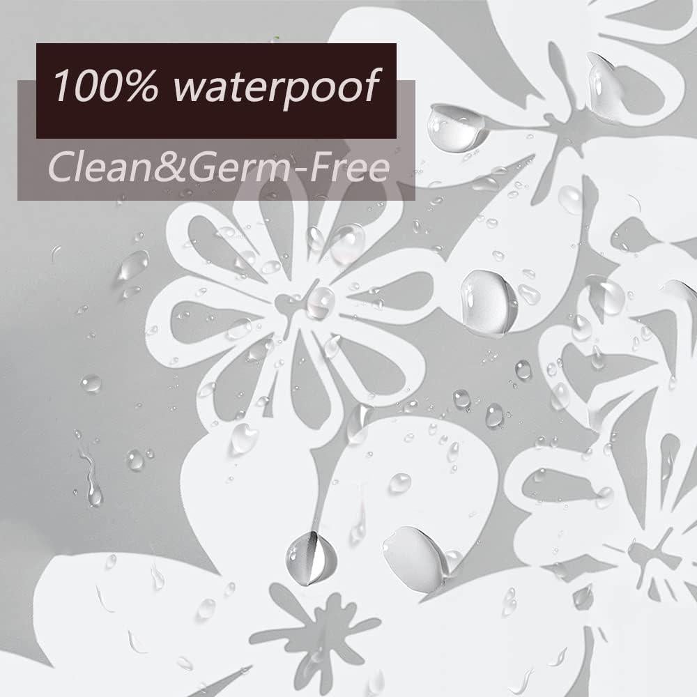 Forro de Cortina de Ducha TIKABC Floral Blanca 182.88x182.88 cm