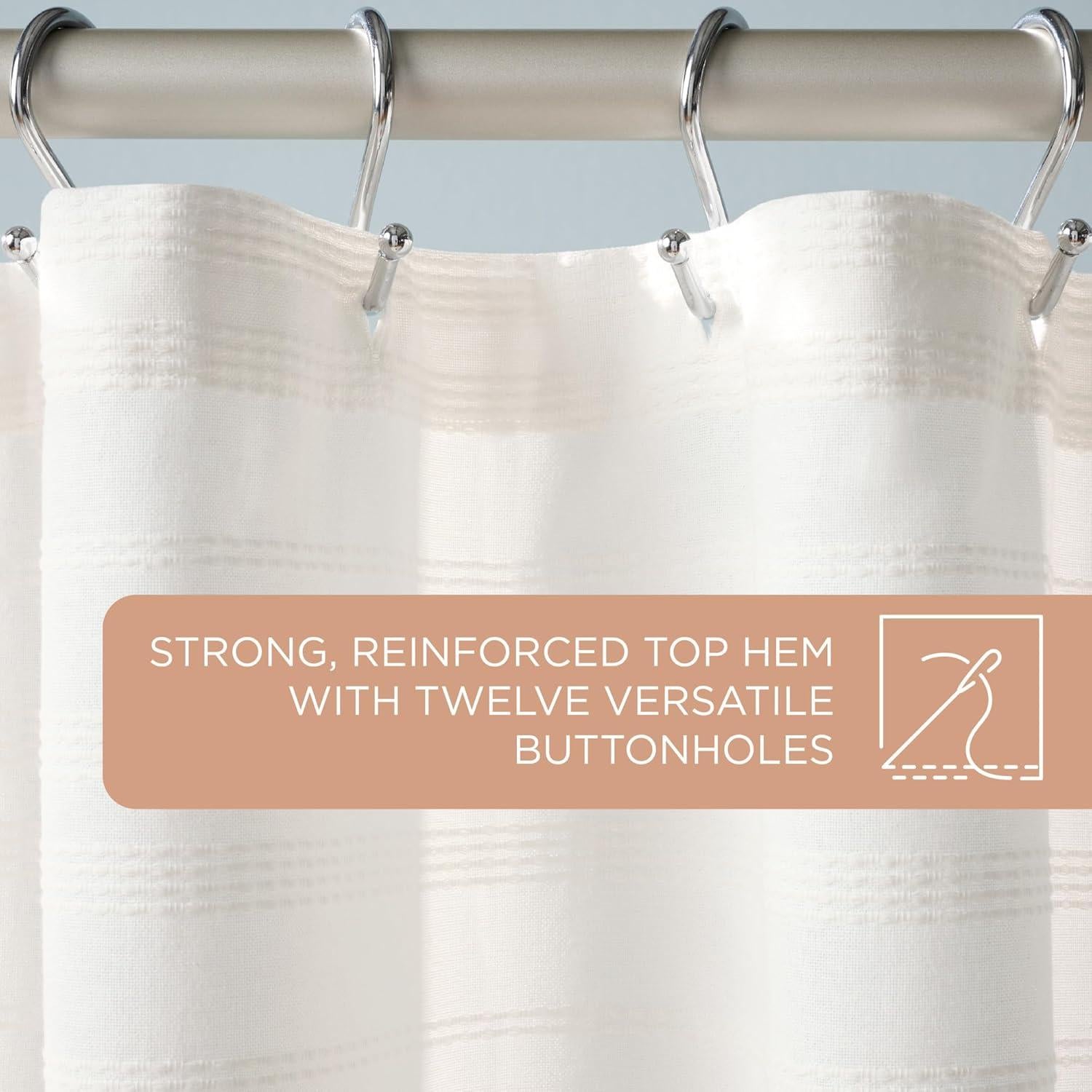 Cortina de Ducha Texturizada Town & Country Sophia 178x183 cm Blanca