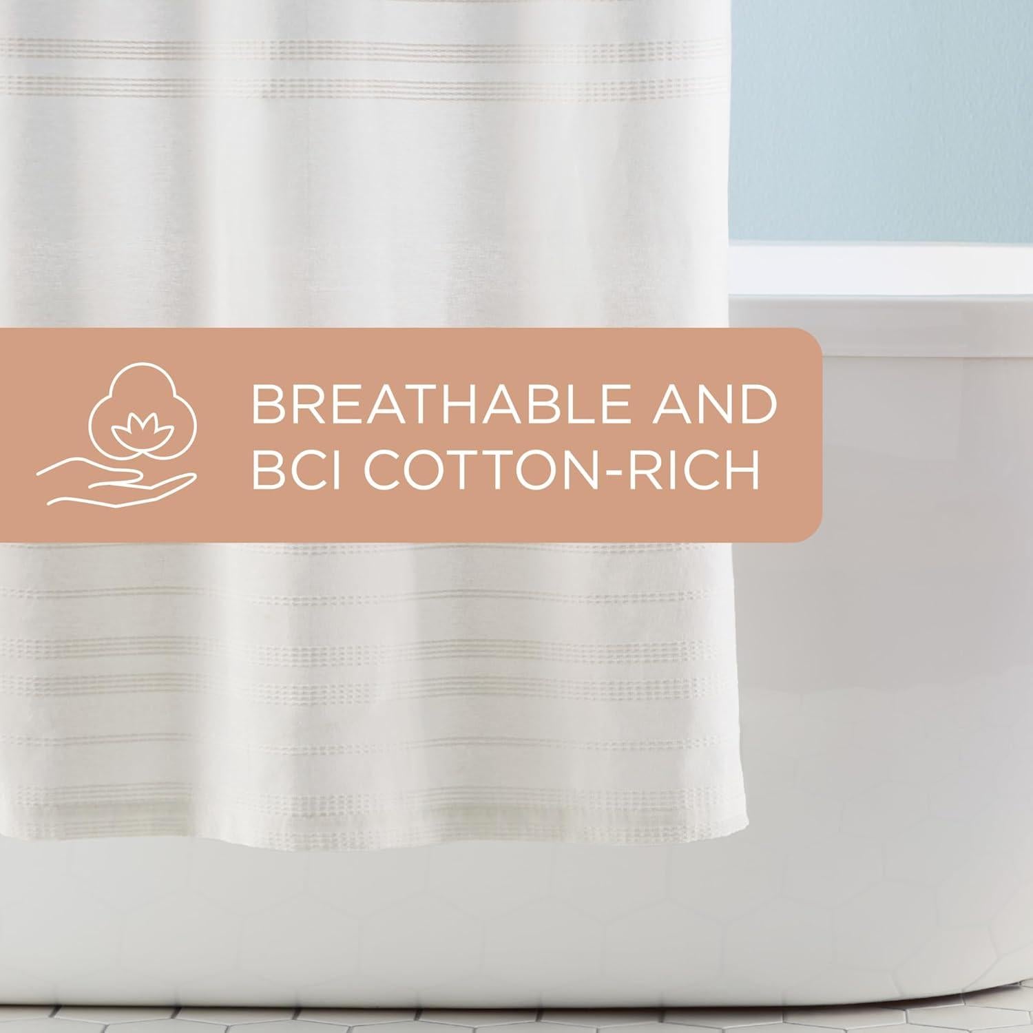 Cortina de Ducha Texturizada Town & Country Sophia 178x183 cm Blanca