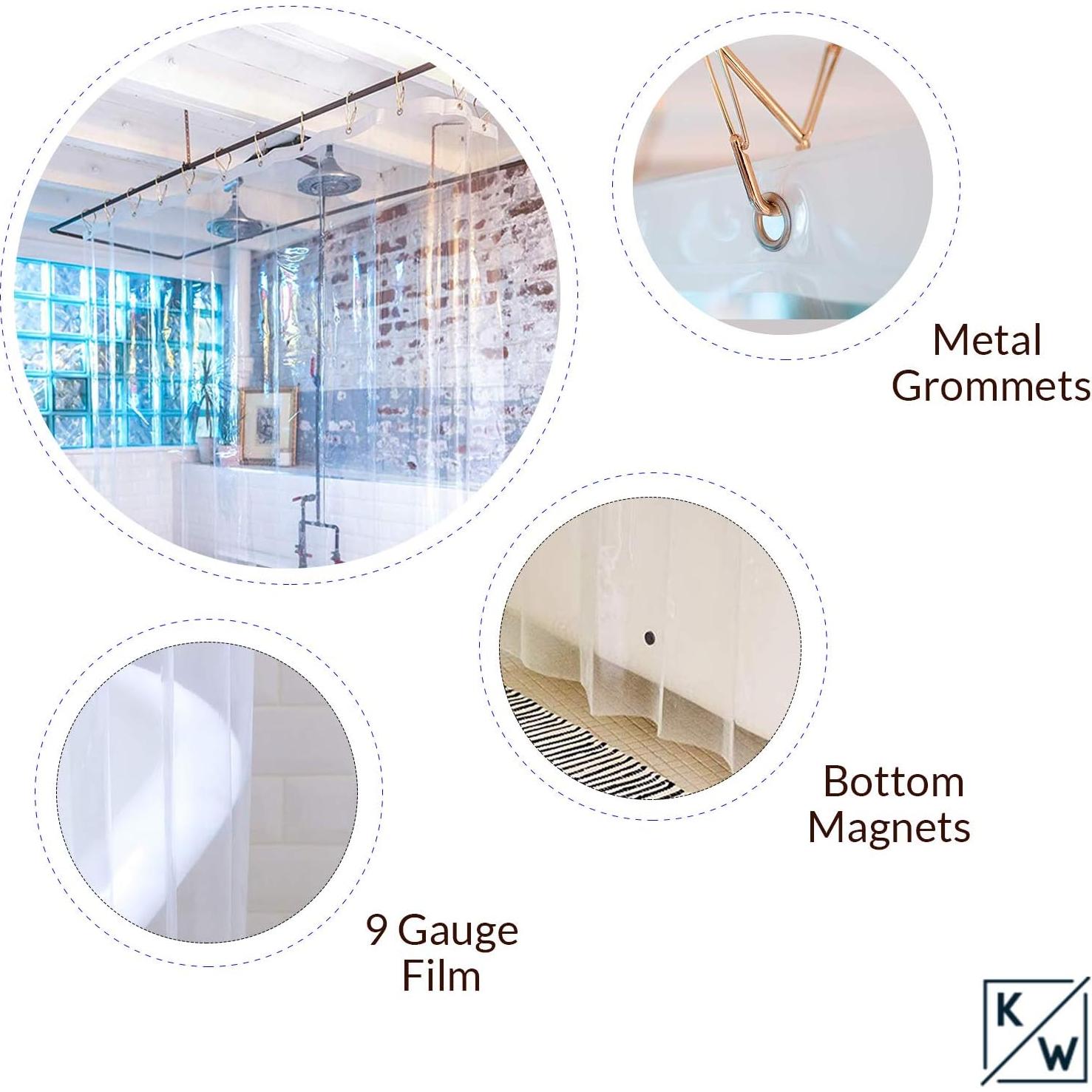 Forro de Cortina de Ducha PEVA Kent & West 72x72 cm Claro