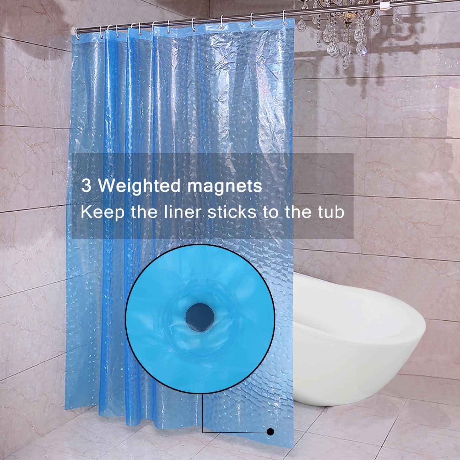 Forro de Ducha EVA LQFMEHOT 72x72cm Impermeable Azul