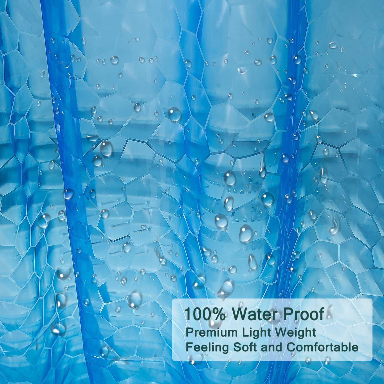 Forro de Ducha EVA LQFMEHOT 72x72cm Impermeable Azul