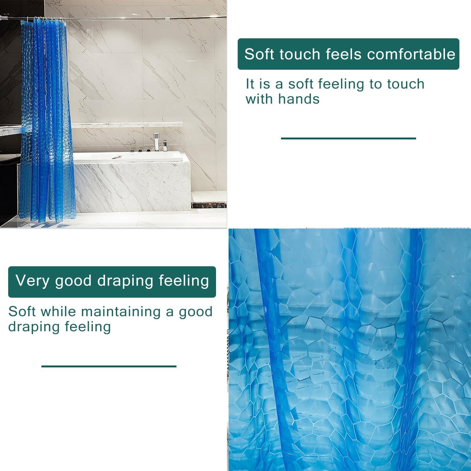 Forro de Ducha EVA LQFMEHOT 72x72cm Impermeable Azul