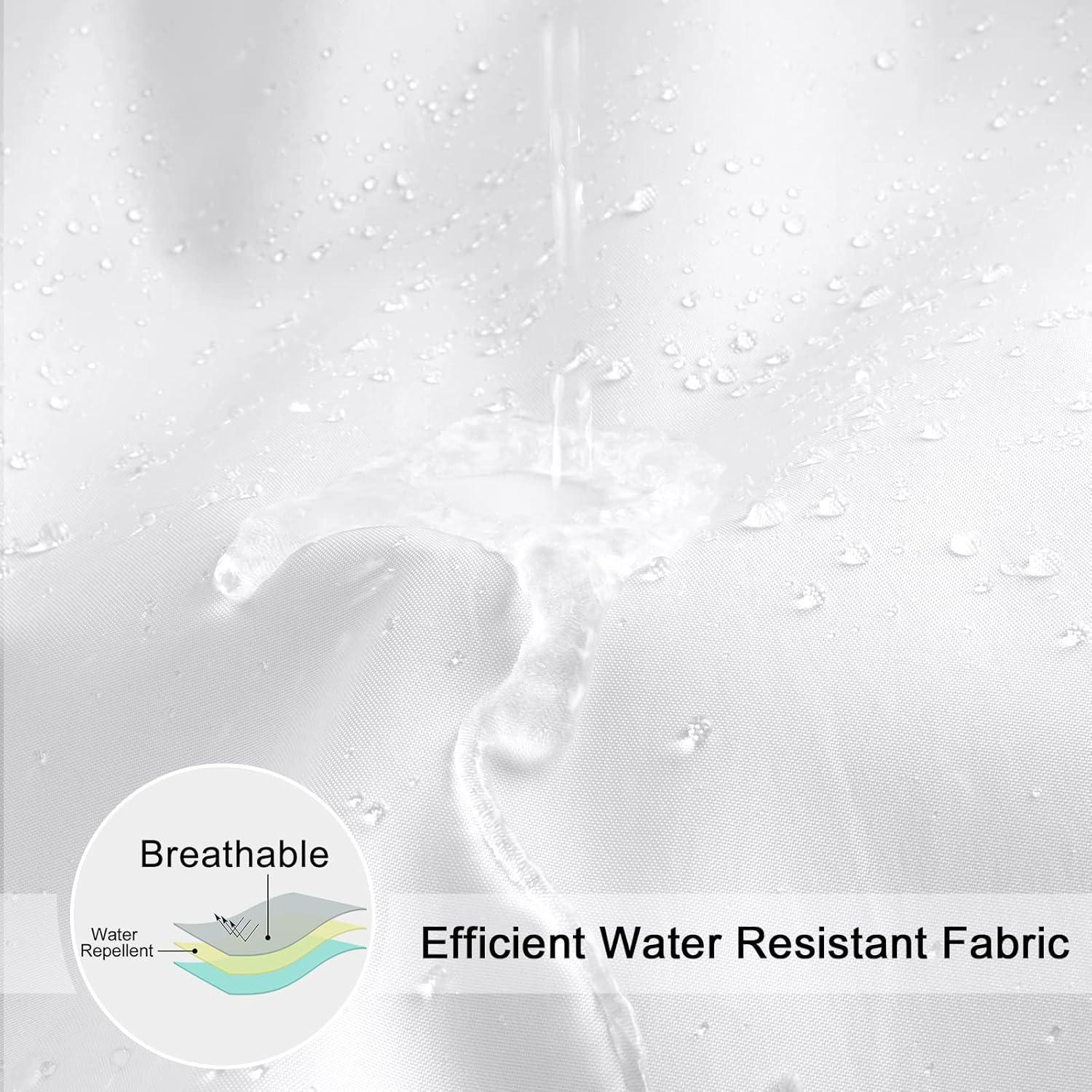 Cortina de Ducha Extra Larga EurCross 182.88 x 218.44 cm Blanca