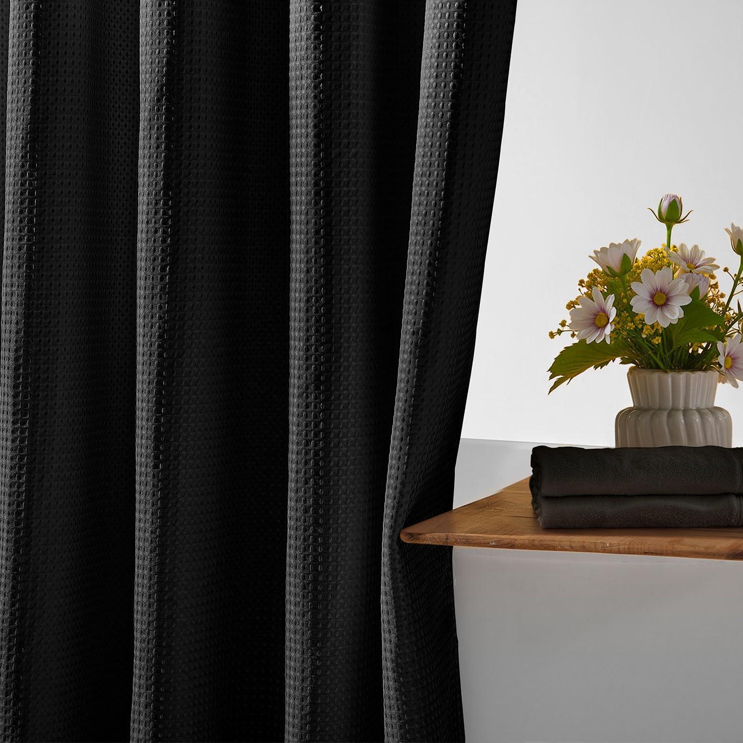 Cortina de Ducha River Dream Negra con Forro a Presión 180x188 cm