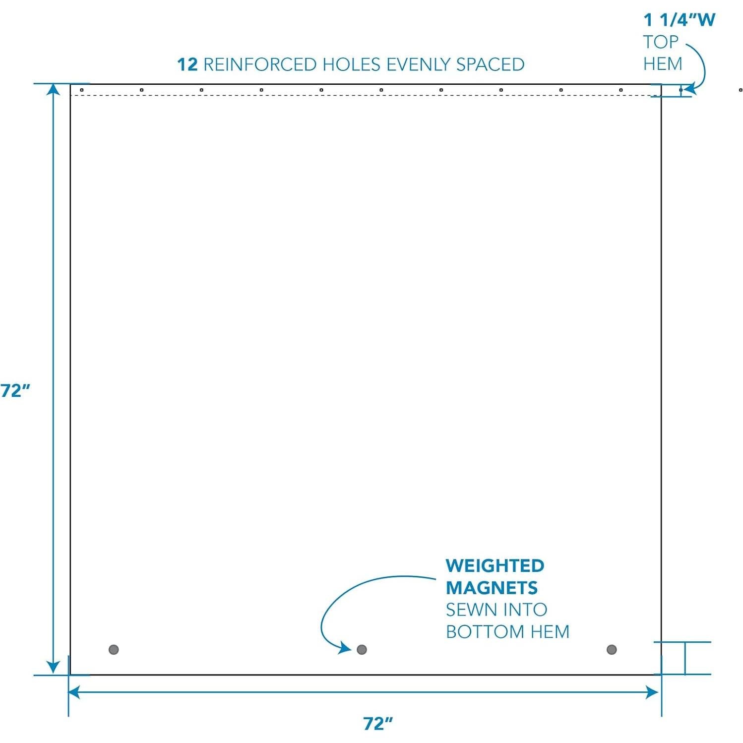Cortina de Ducha PEVA iDesign Impermeable 182.88 cm Transparente