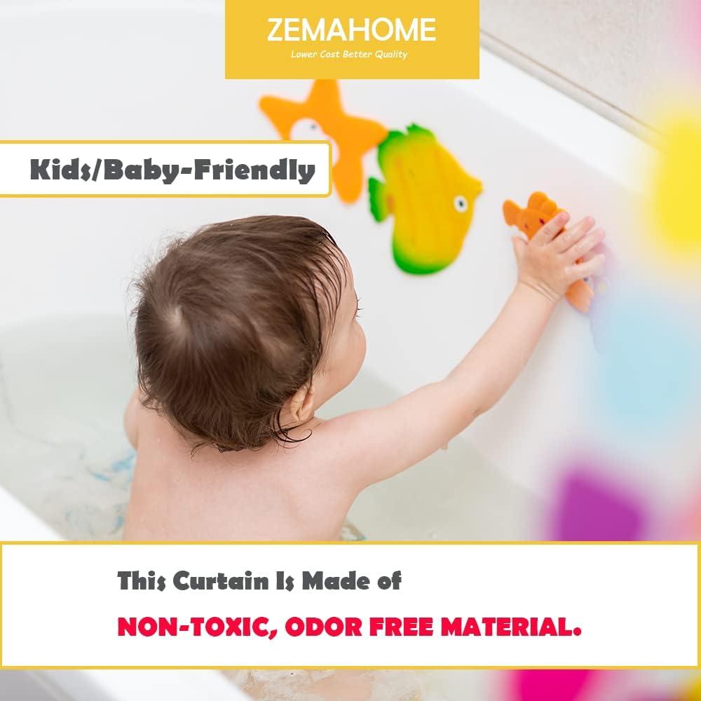 Cortina de Ducha ZEMAHOME PEVA Transparente 72x72" con Ojetes