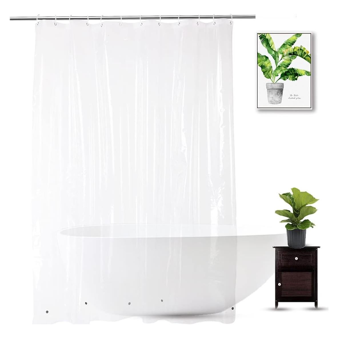 Forro de Ducha Transparente WellColor 183x191 cm PEVA Impermeable