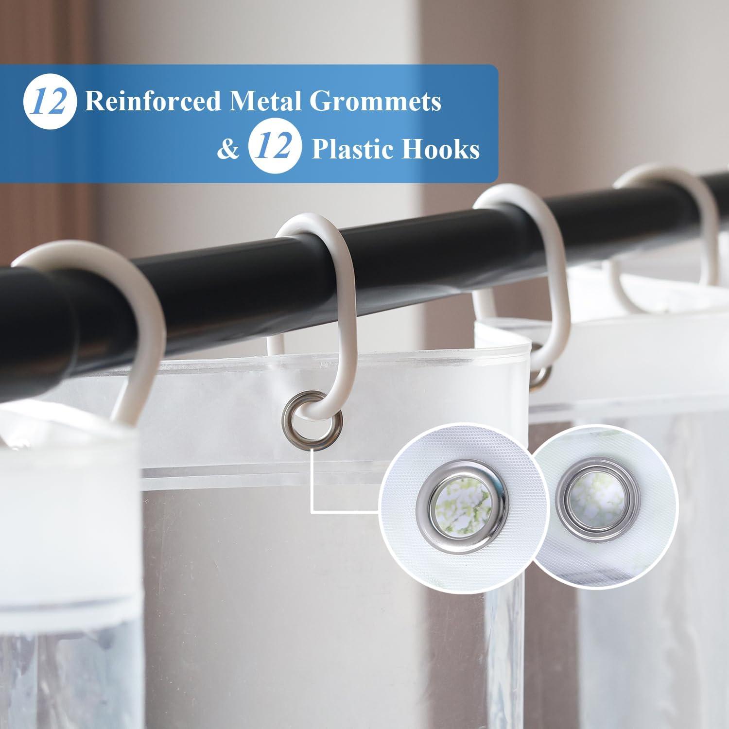 Forro de Ducha Transparente WellColor 183x191 cm PEVA Impermeable