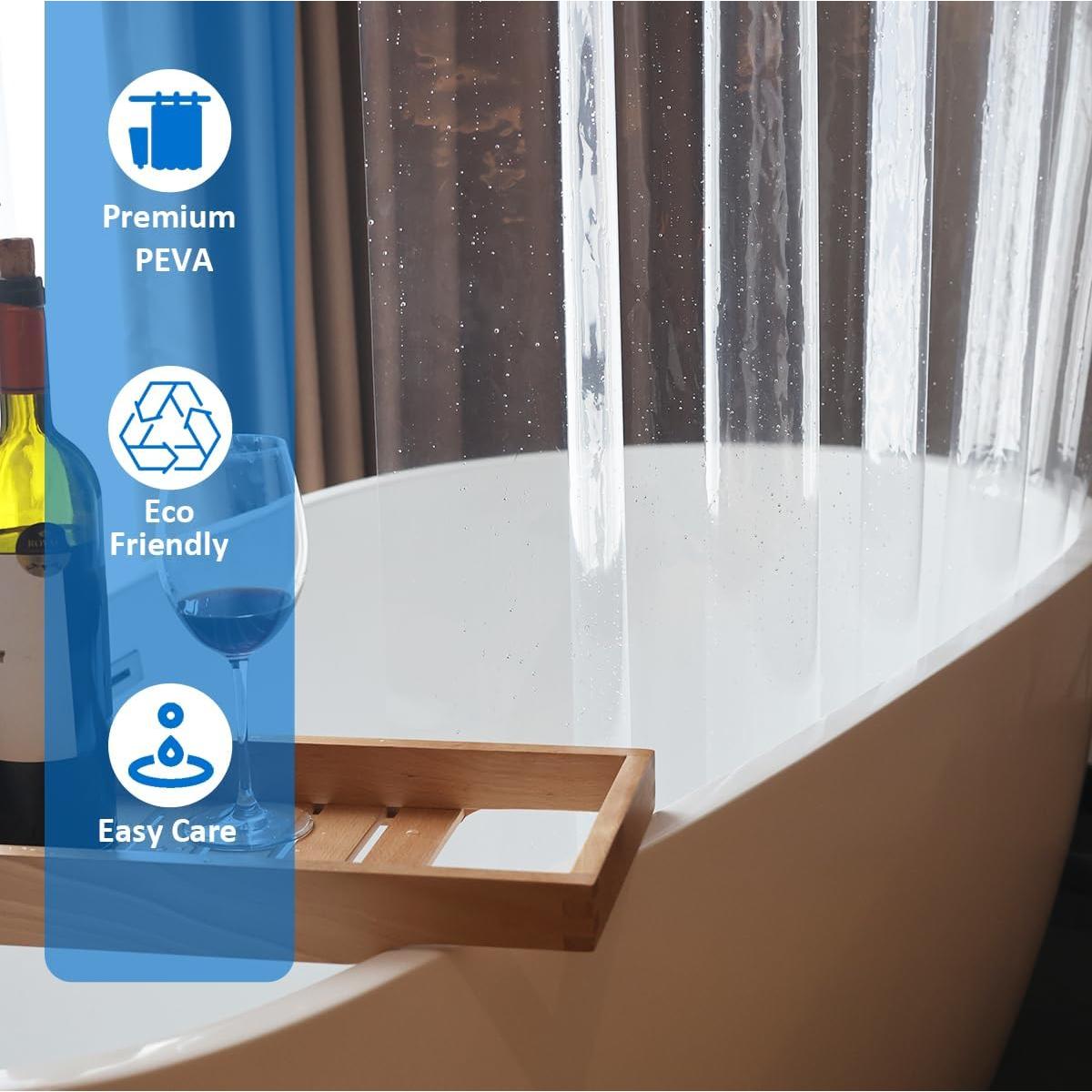 Forro de Ducha Transparente WellColor 183x191 cm PEVA Impermeable