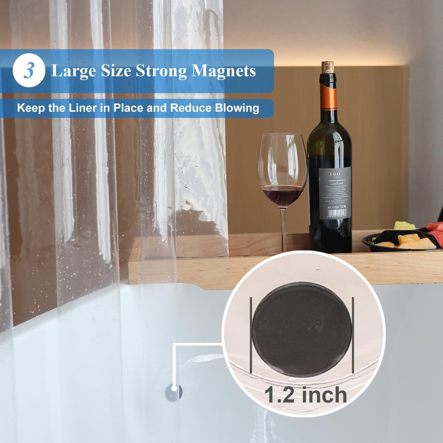 Forro de Ducha Transparente WellColor 183x191 cm PEVA Impermeable