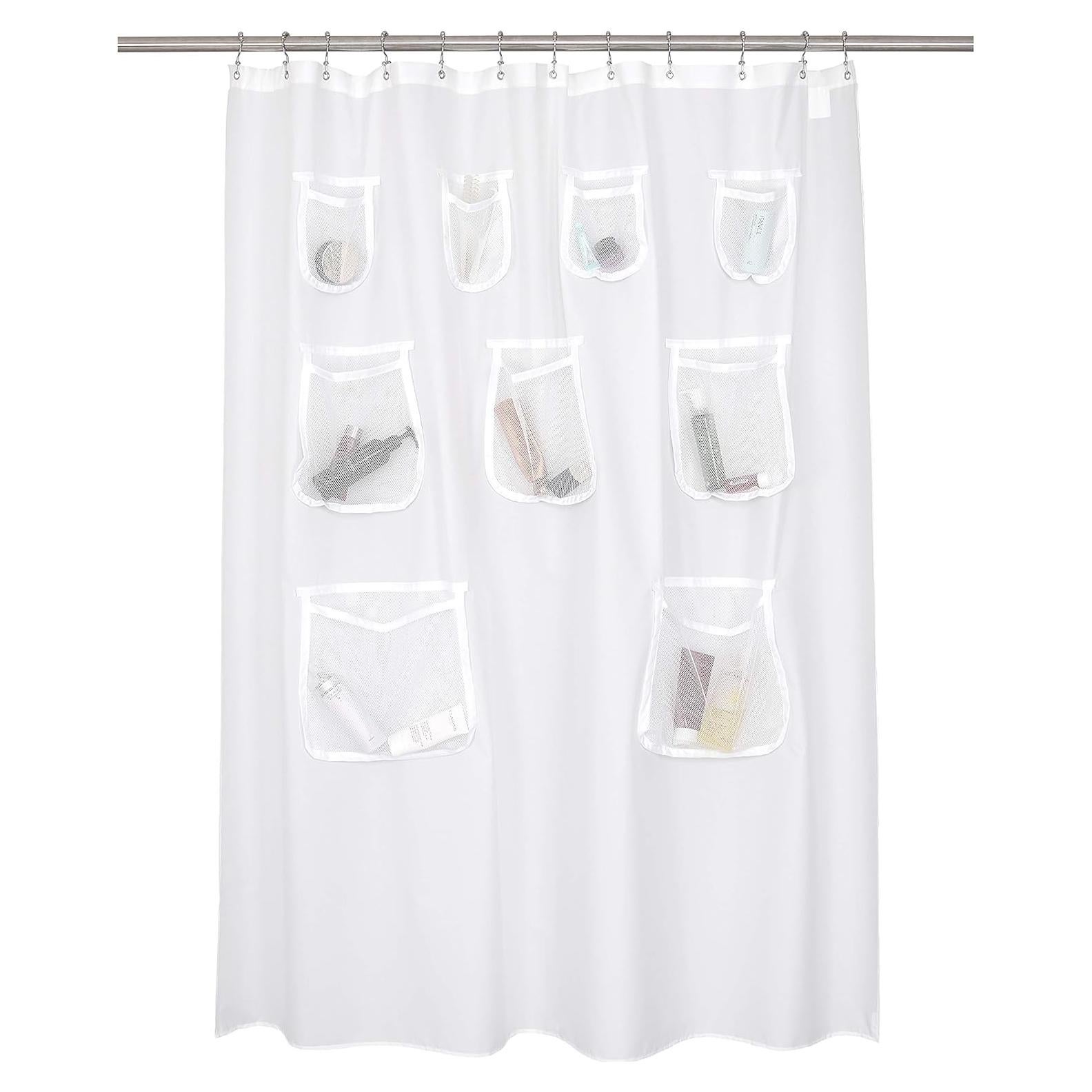 Cortina de Ducha N&Y HOME Blanca Repelente al Agua 180x183 cm