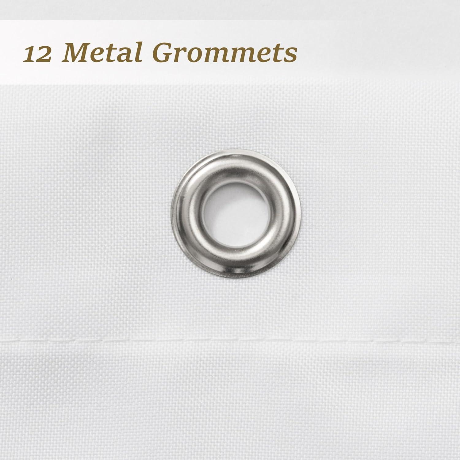 Cortina de Ducha N&Y HOME Blanca Repelente al Agua 180x183 cm