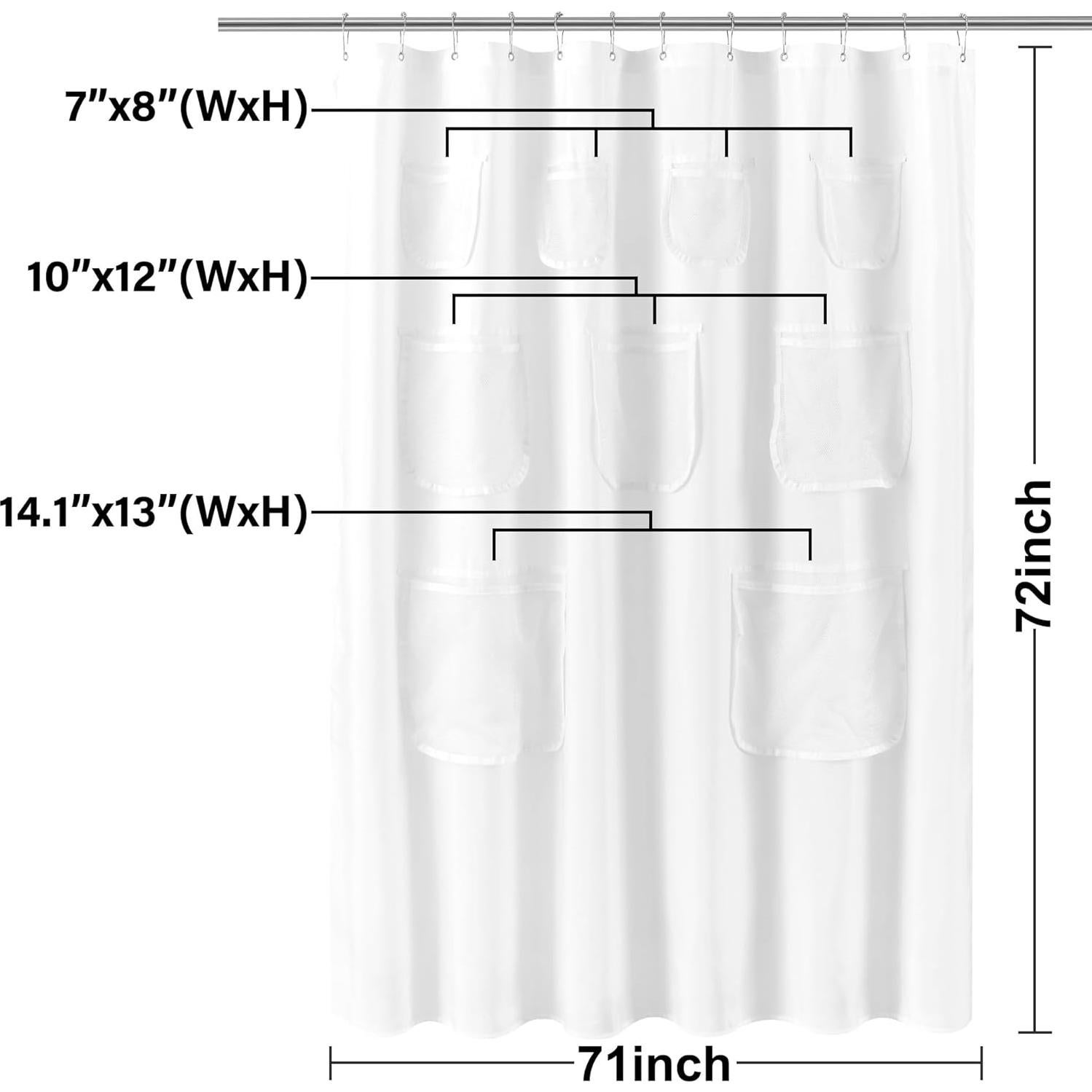 Cortina de Ducha N&Y HOME Blanca Repelente al Agua 180x183 cm