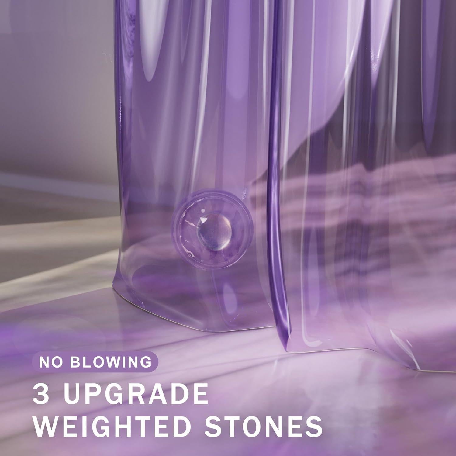 Cortina de Ducha AmazerBath 72x72 cm Lavanda Arcoíris 100% EVA