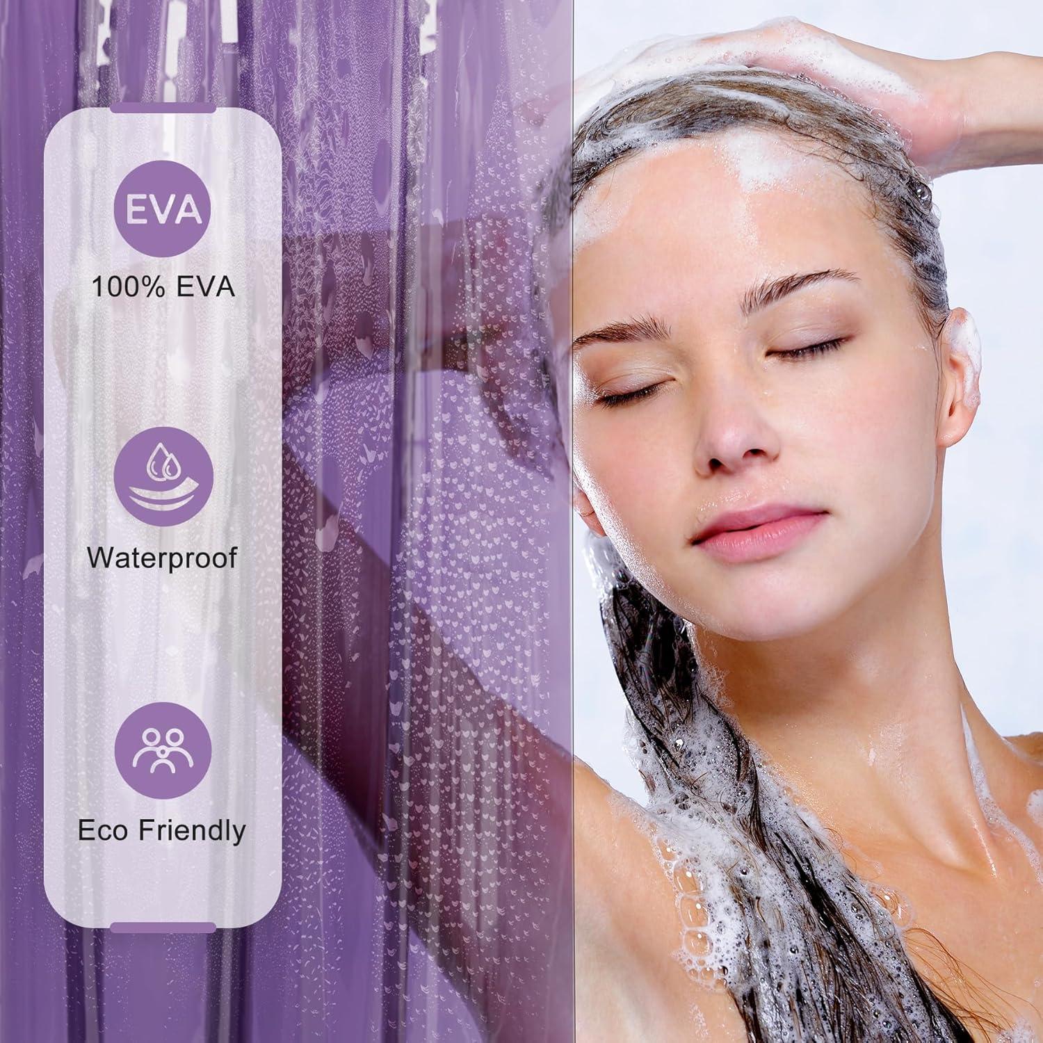 Cortina de Ducha AmazerBath 72x72 cm Lavanda Arcoíris 100% EVA