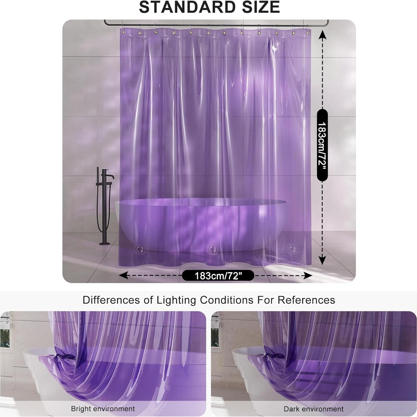 Cortina de Ducha AmazerBath 72x72 cm Lavanda Arcoíris 100% EVA