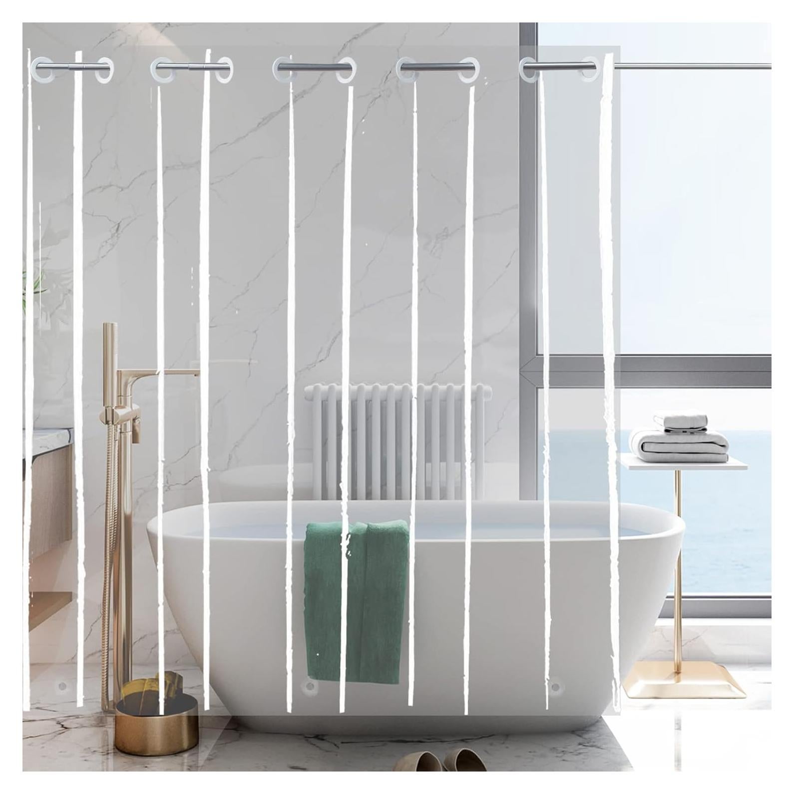 Cortina de Ducha YISURE Transparente 182.88x187.96 cm Impermeable