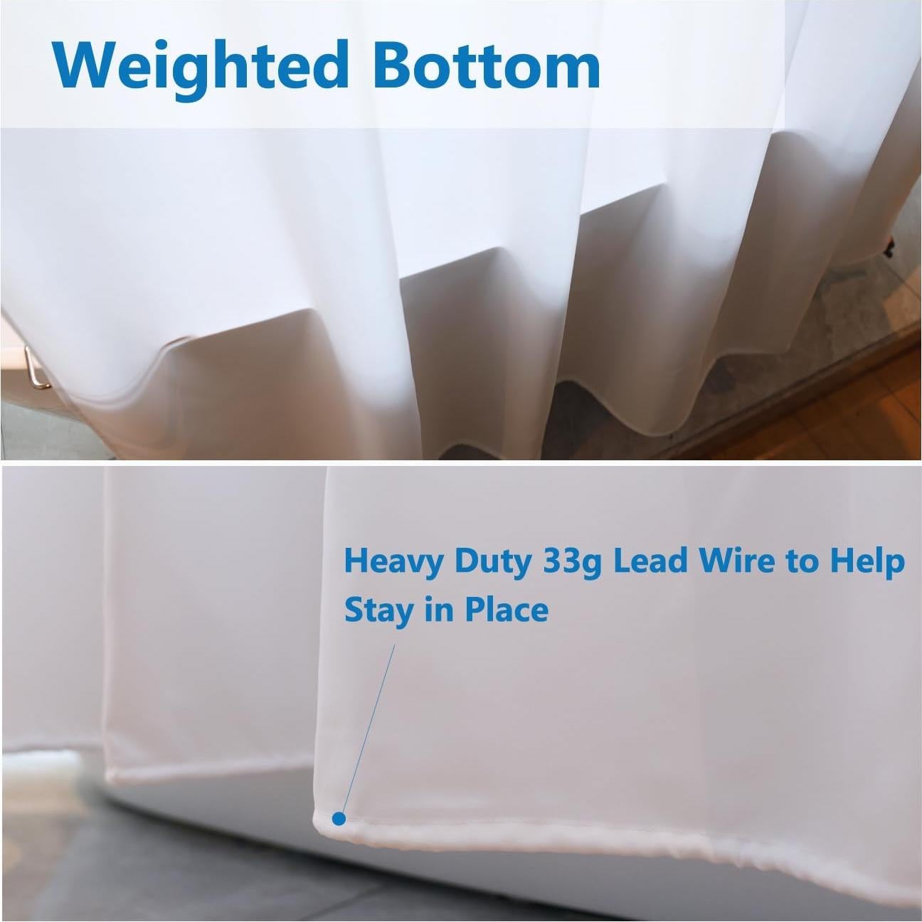 Cortina de Ducha Vosign 182.88x152.4 cm Blanca Impermeable