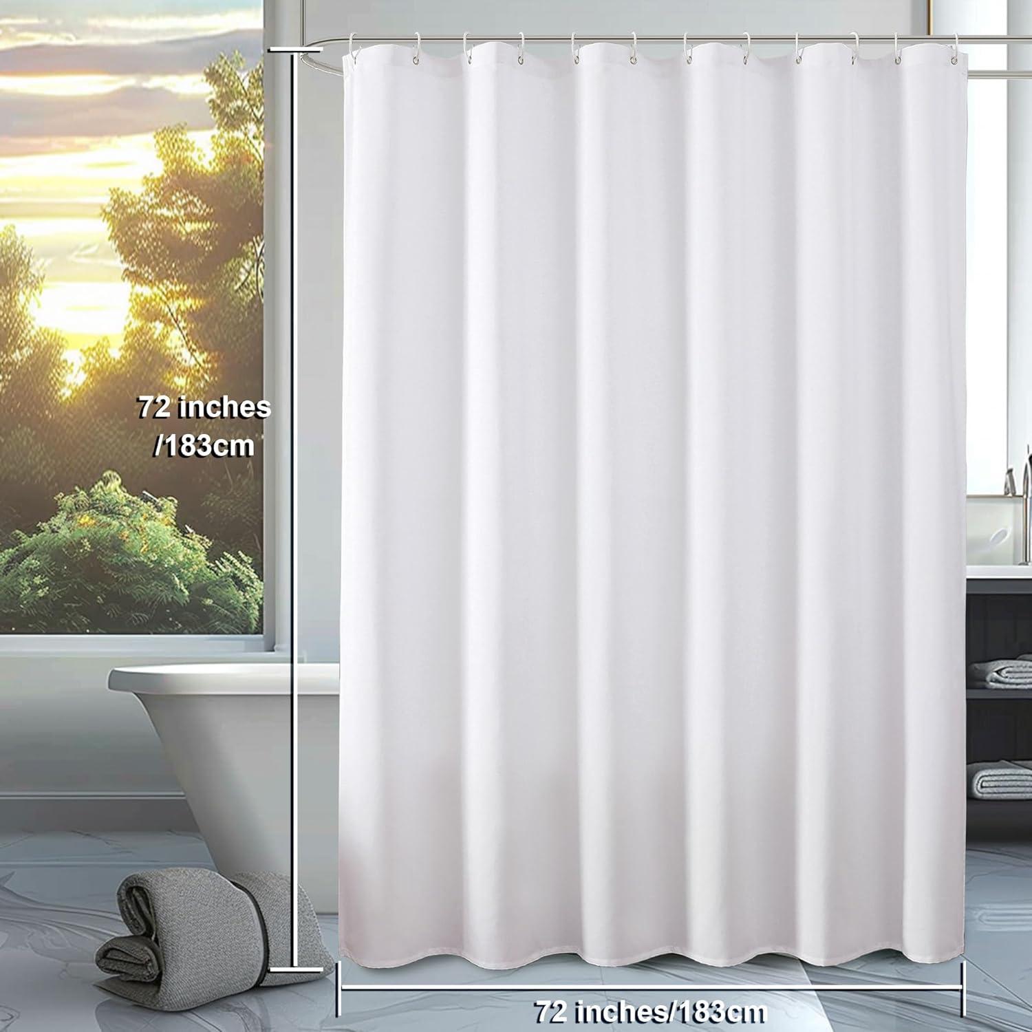 Cortina de Ducha Blanca OVZME 183x183 cm Tela Repelente