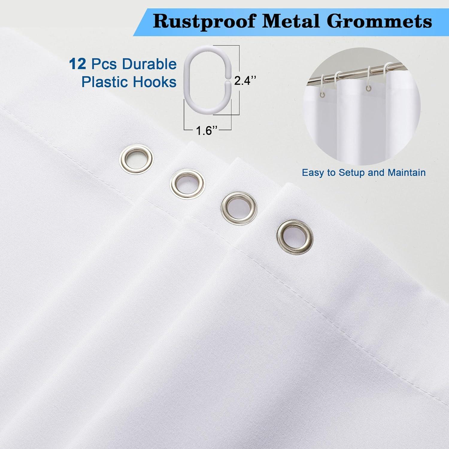 Cortina de Ducha Blanca OVZME 183x183 cm Tela Repelente