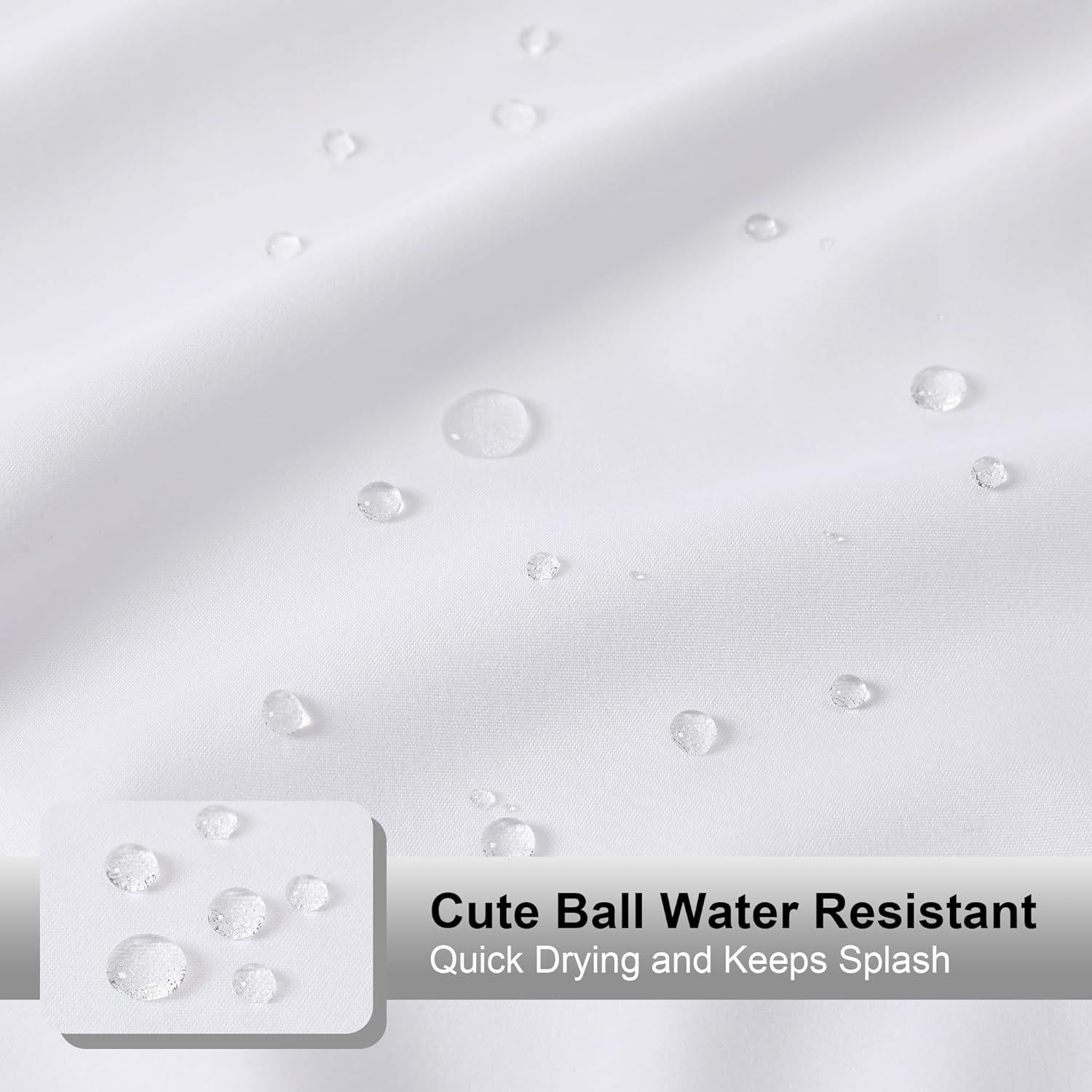 Cortina de Ducha Blanca OVZME 183x183 cm Tela Repelente