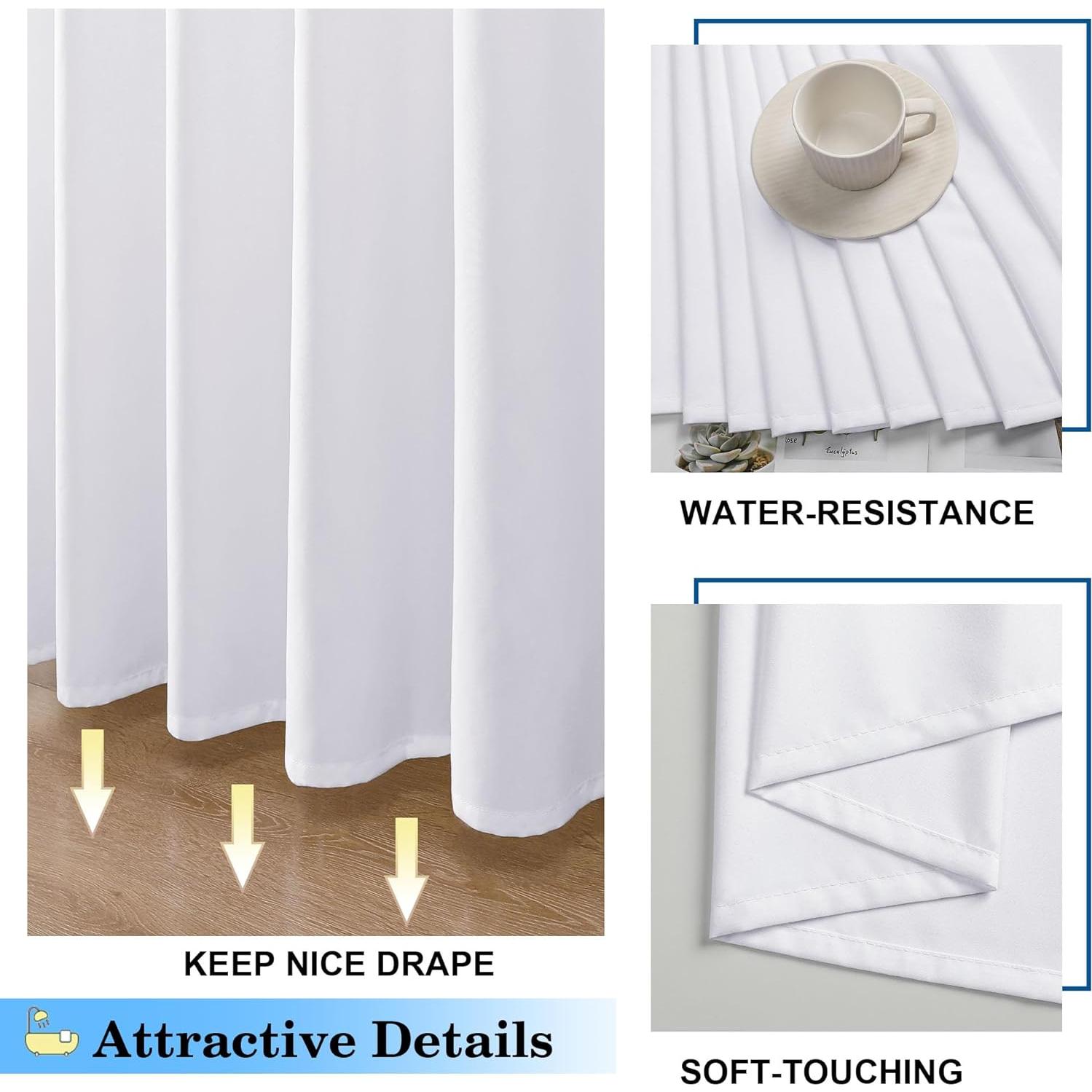 Cortina de Ducha Blanca OVZME 183x183 cm Tela Repelente