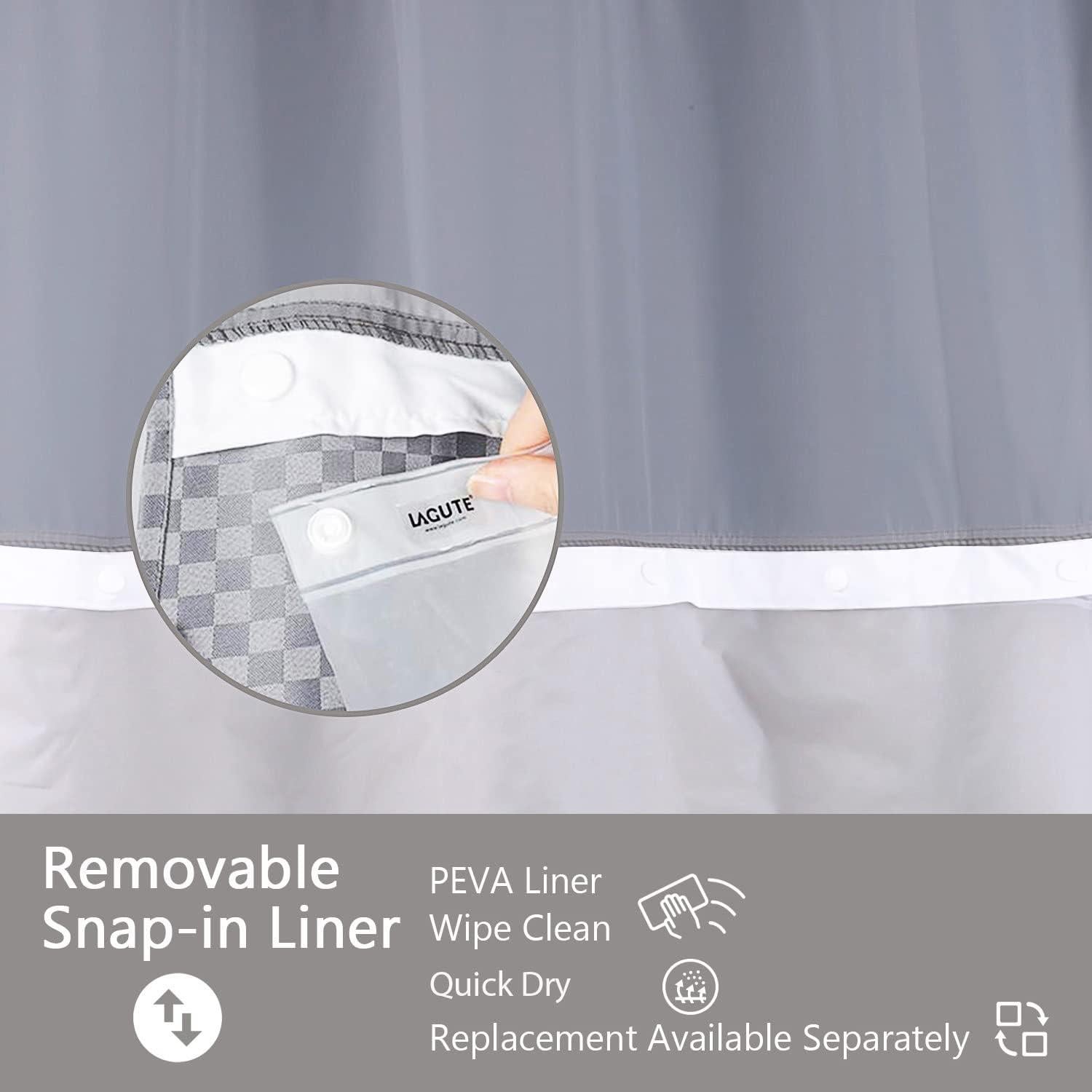 Cortina de Ducha Lagute Sin Ganchos 180x188 cm Gris