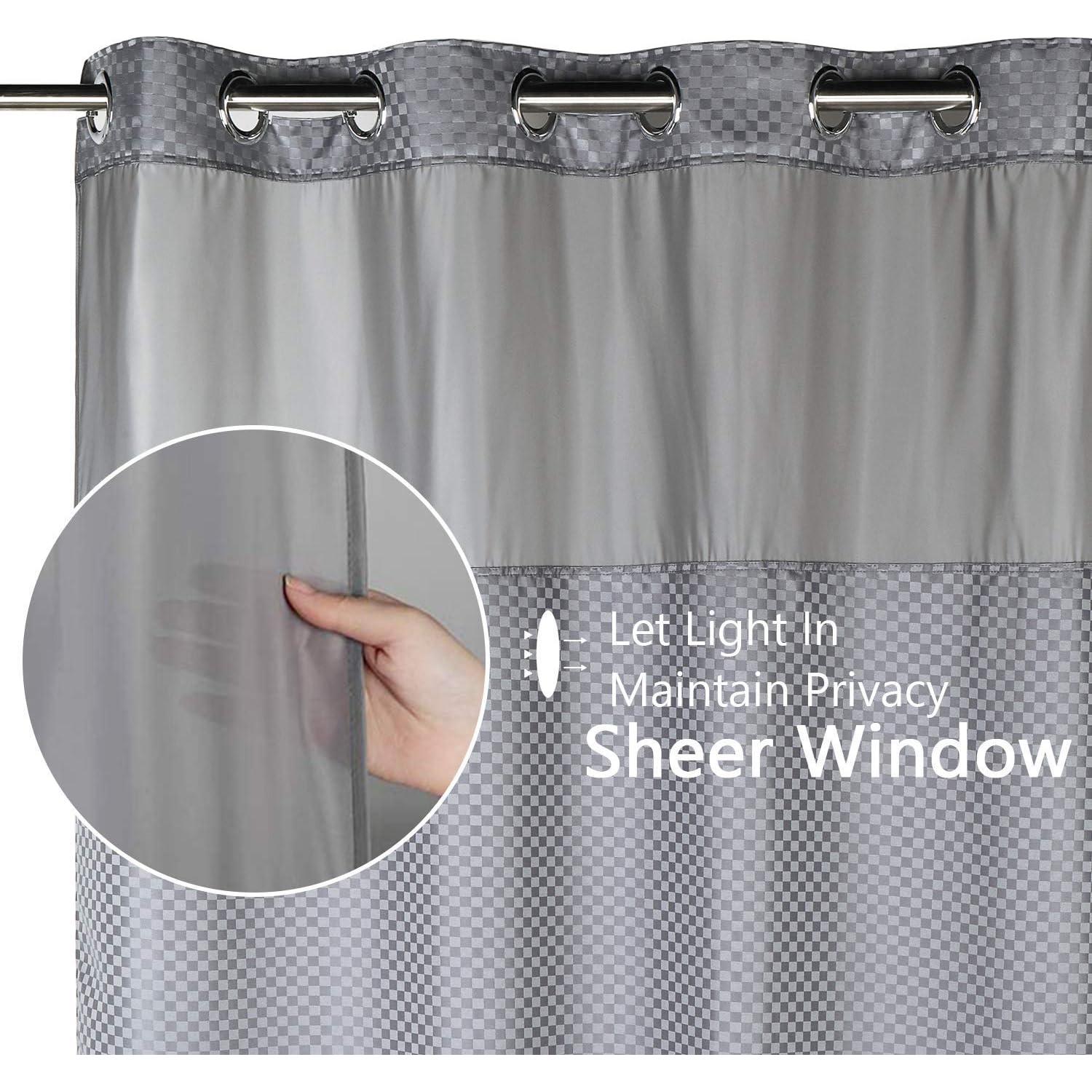 Cortina de Ducha Lagute Sin Ganchos 180x188 cm Gris