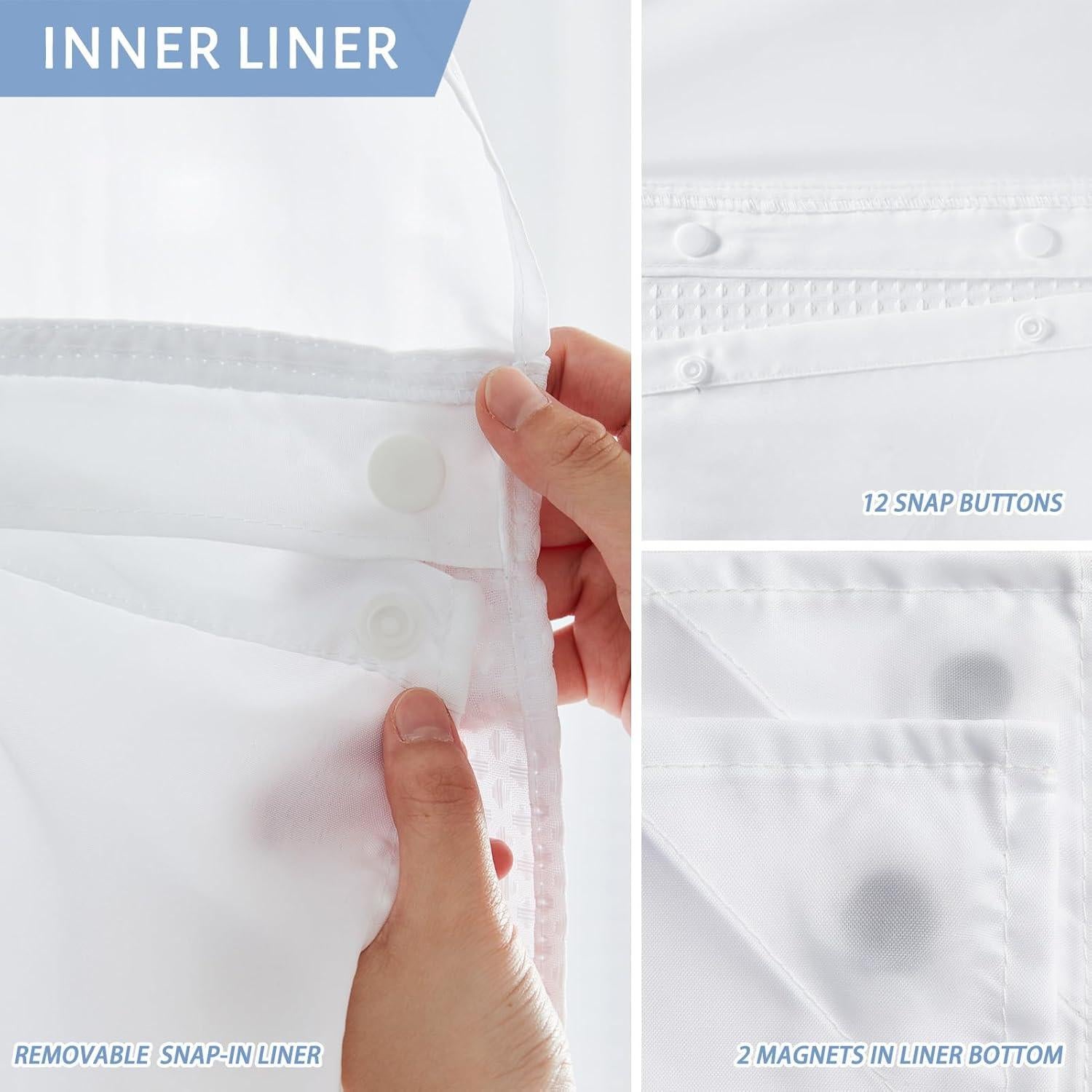 Cortina de Ducha Furlinic Blanca Sin Ganchos 180x198 cm